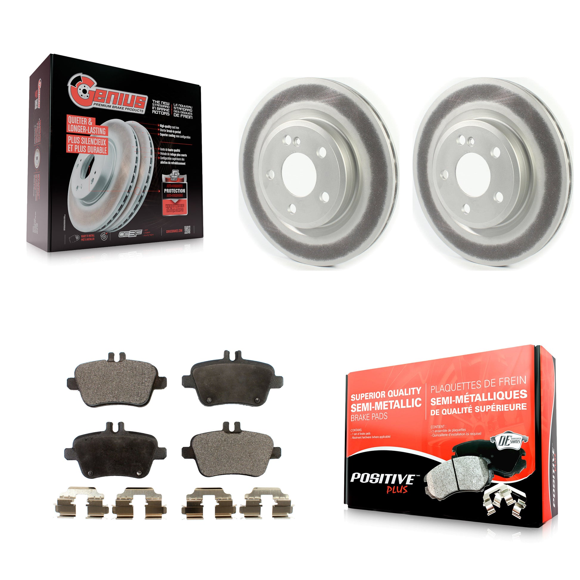 Transit Auto KGF-102079 Disc Brake Kit for 2014-2020 INFINITI QX30, Mercedes-Benz CLA250, Mercedes-Benz GLA250 - Rear