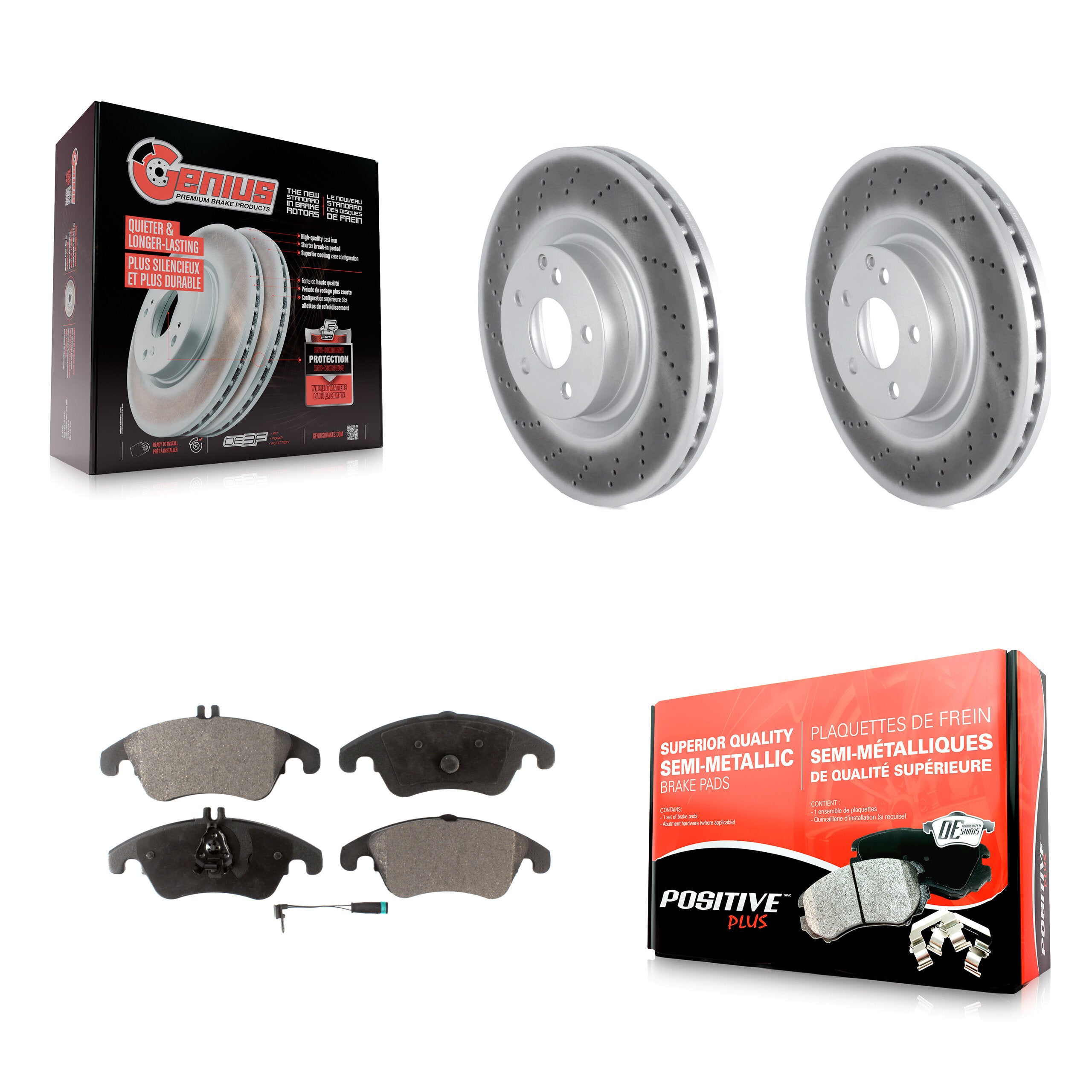 Transit Auto KGF-102462 Disc Brake Kit for 2010-2017 Mercedes-Benz E400, Mercedes-Benz E550, Mercedes-Benz C250 - Front