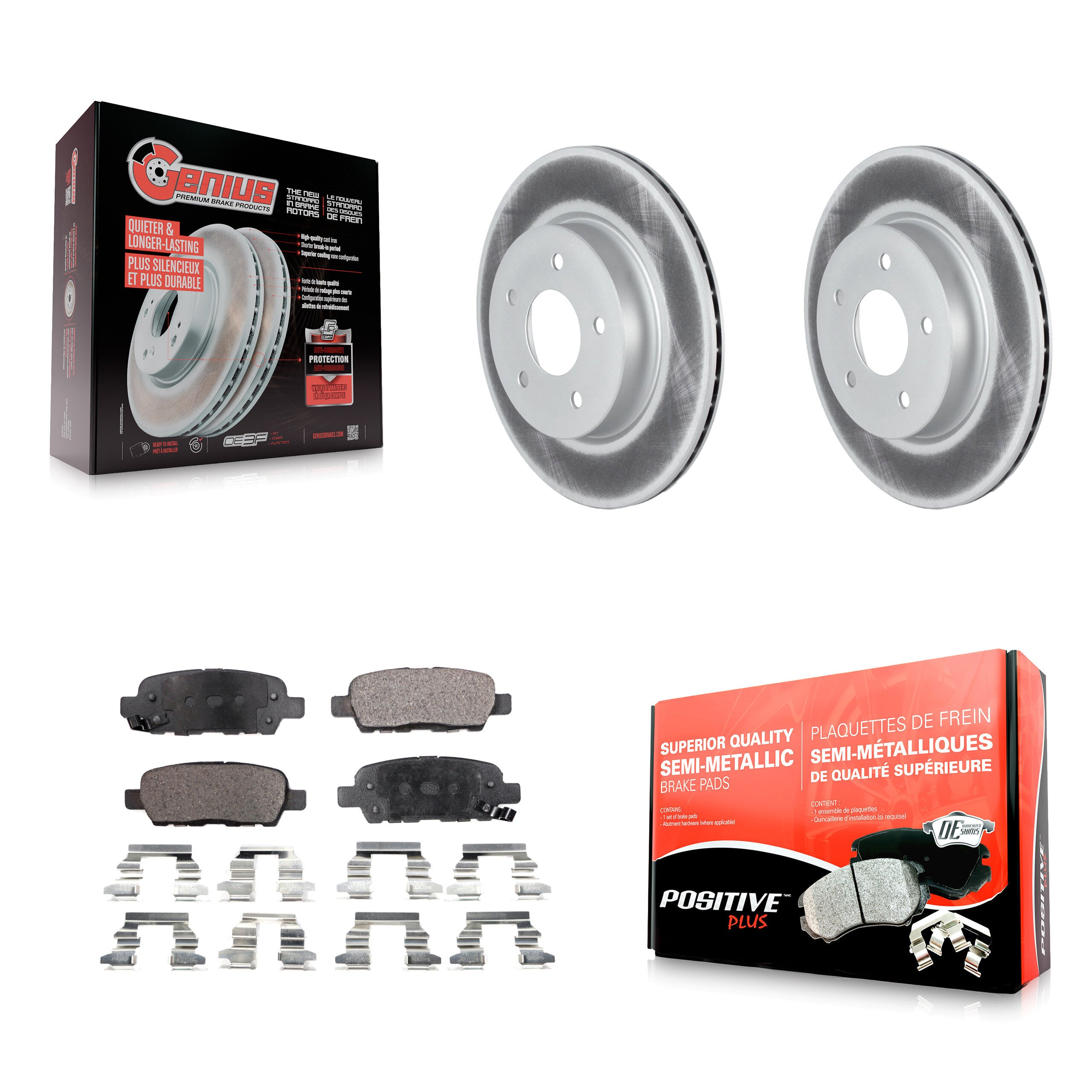 Transit Auto KGF-102543 Disc Brake Kit for 2017-2019 Nissan Rogue Sport, Nissan LEAF, Nissan Qashqai - Rear