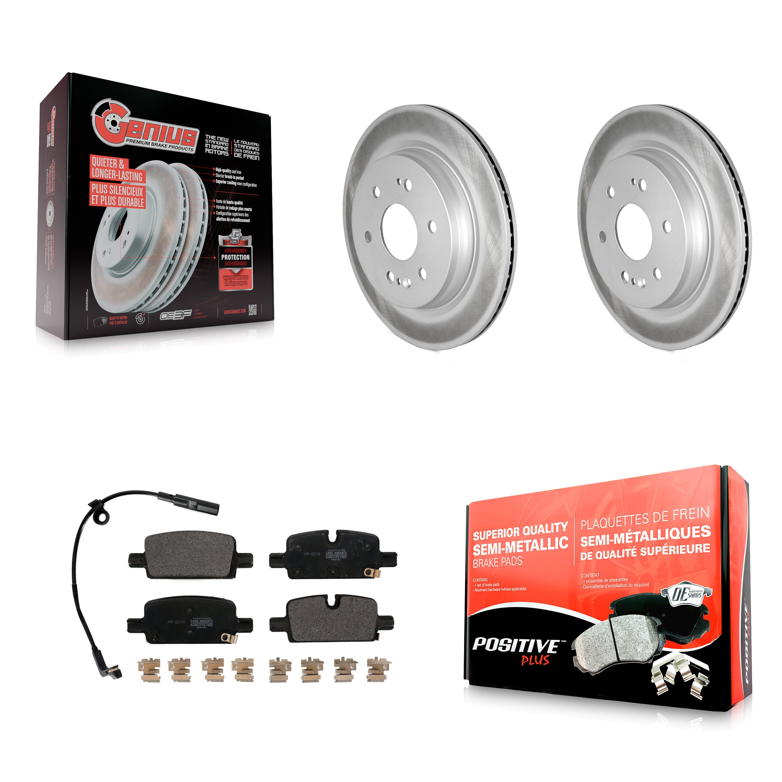 Transit Auto KGF-102642 Disc Brake Kit for 2019-2024 Chevrolet Silverado 1500 LTD, GMC Sierra 1500 Limited and More - Rear