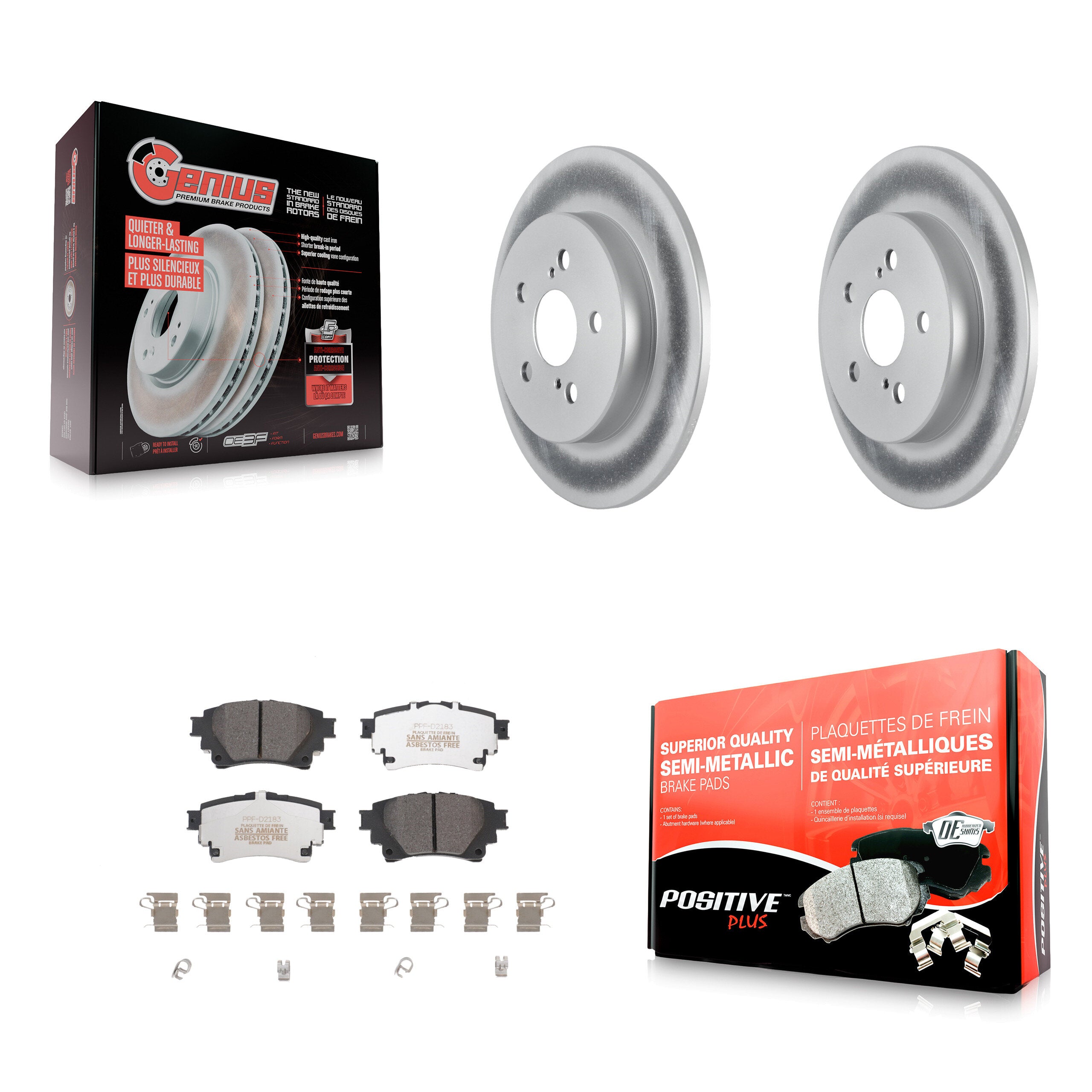 Transit Auto KGF-102655 Disc Brake Kit for 2019-2024 Toyota Corolla - Rear