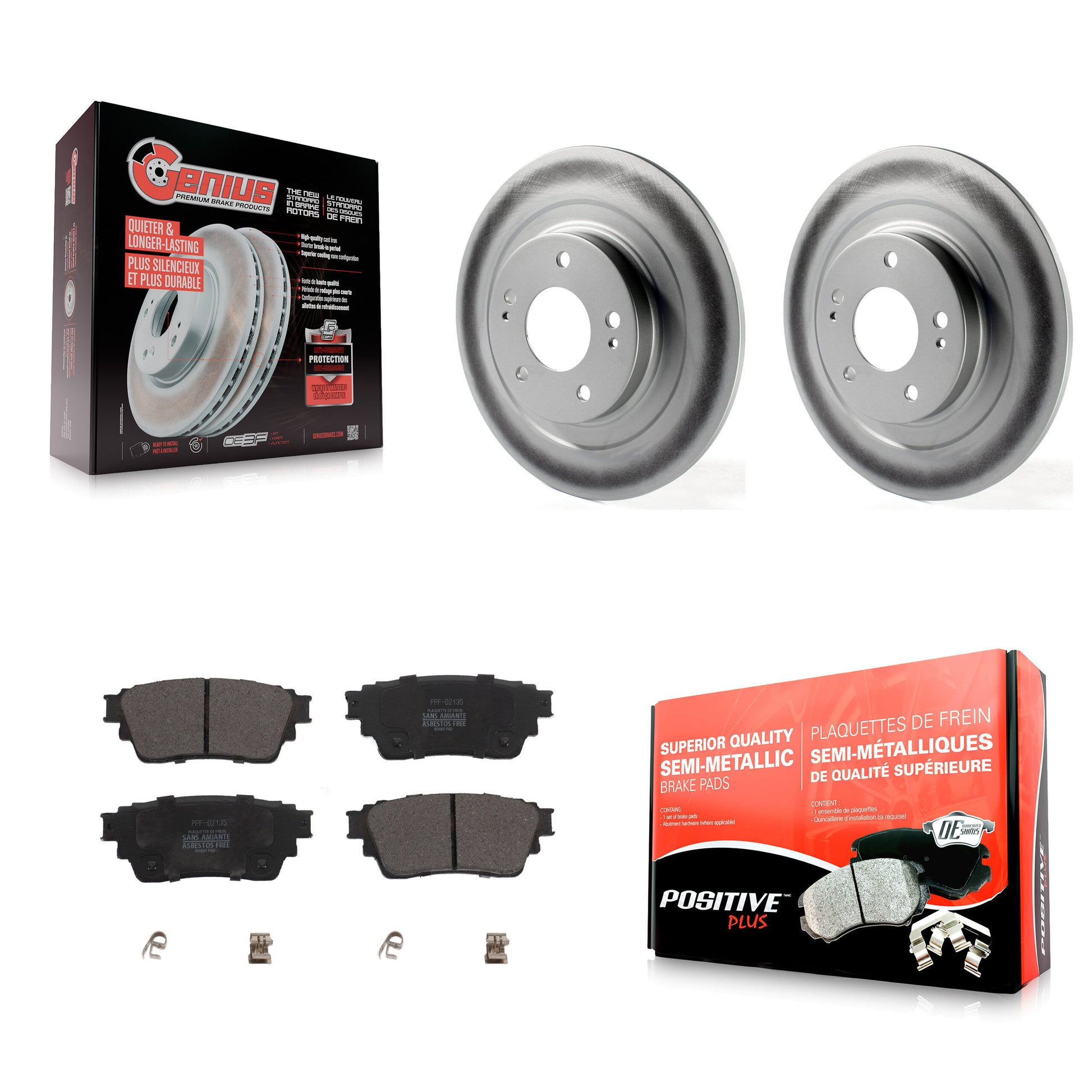 Transit Auto KGF-102657 Disc Brake Kit for 2017-2022 Mitsubishi Eclipse Cross, Mitsubishi Outlander PHEV, Mitsubishi Outlander - Rear