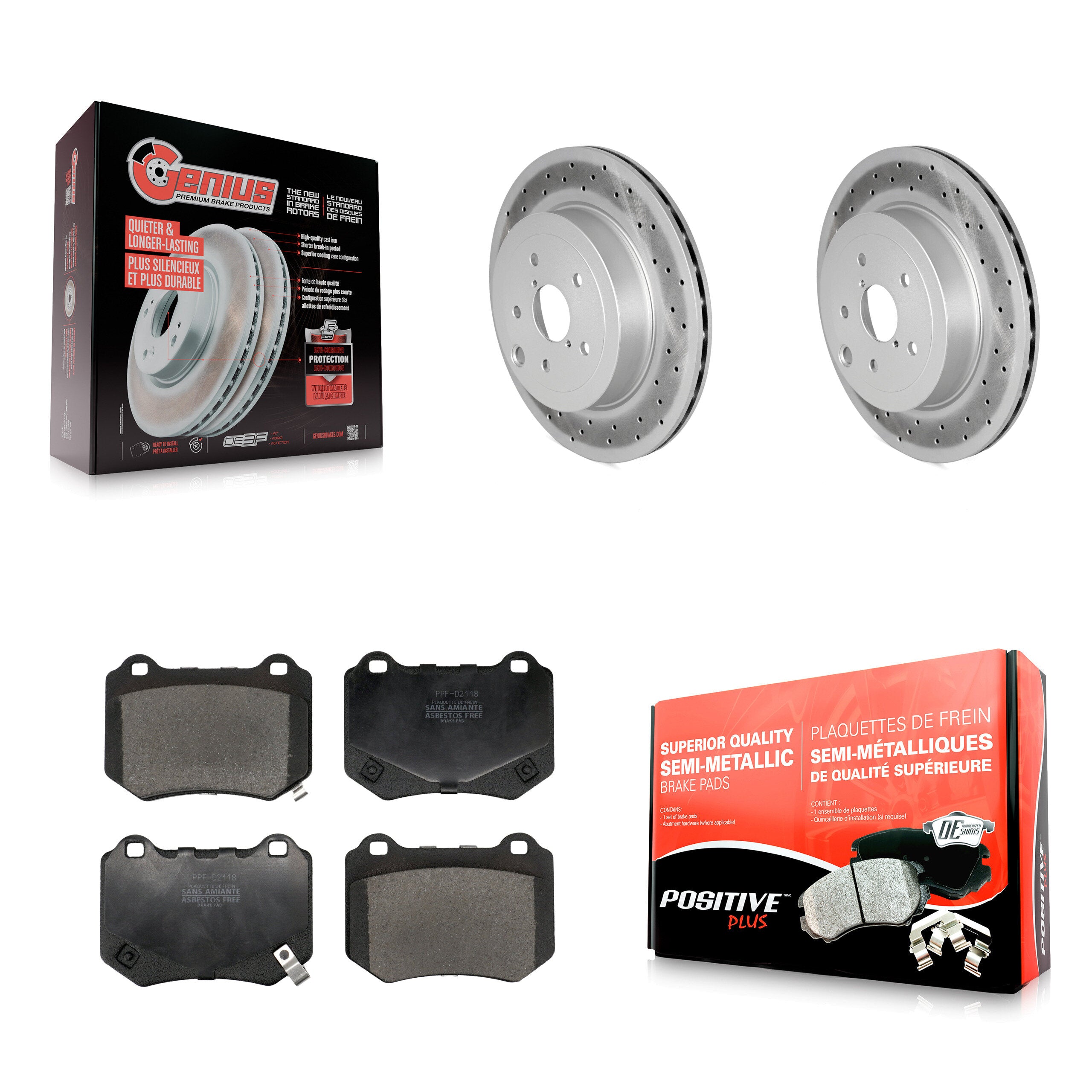 Transit Auto KGF-103051 Disc Brake Kit for 2018-2021 Subaru WRX STI - Rear
