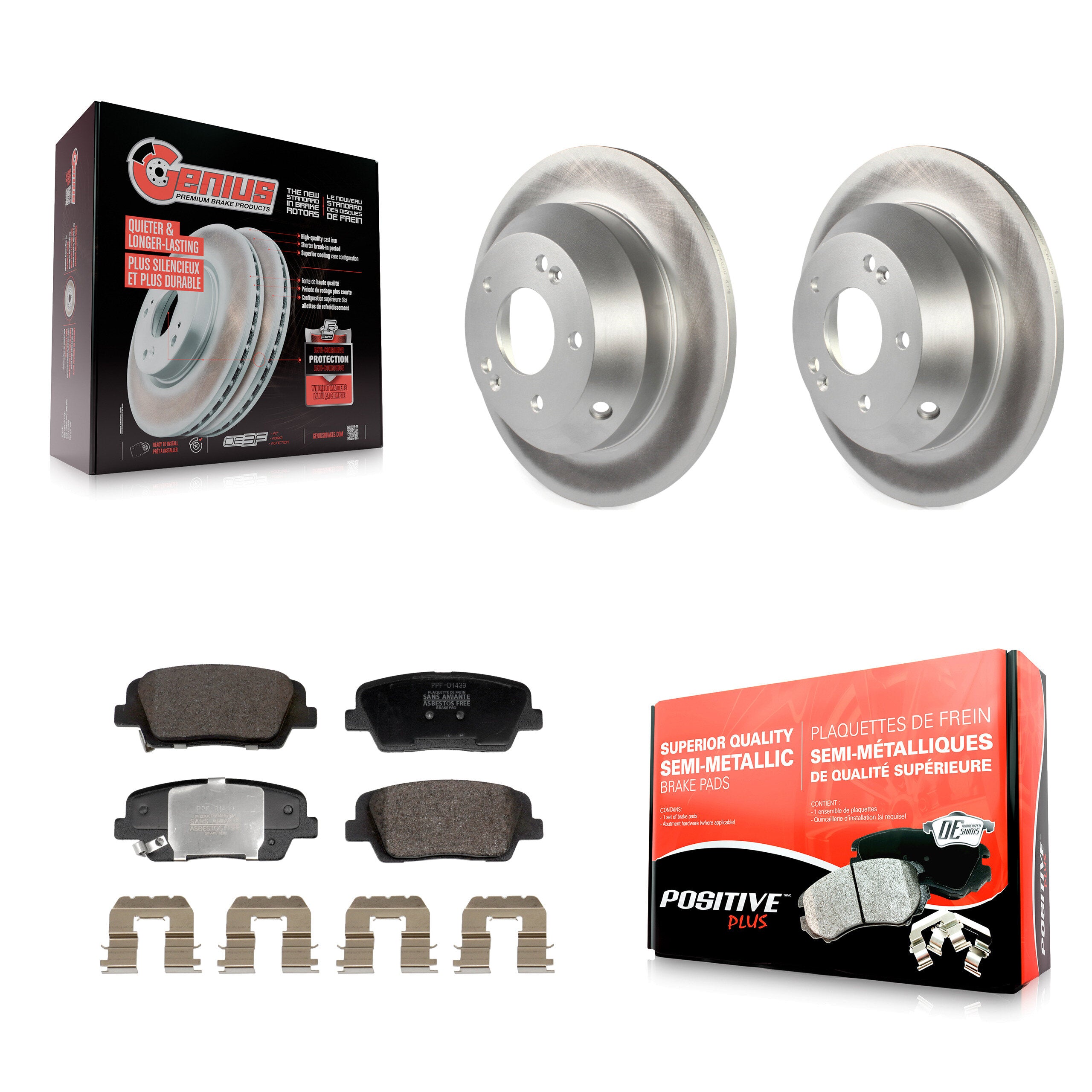 Transit Auto KGF-103067 Disc Brake Kit for 2010-2016 Kia Sorento, Hyundai Santa Fe Sport and More - Rear