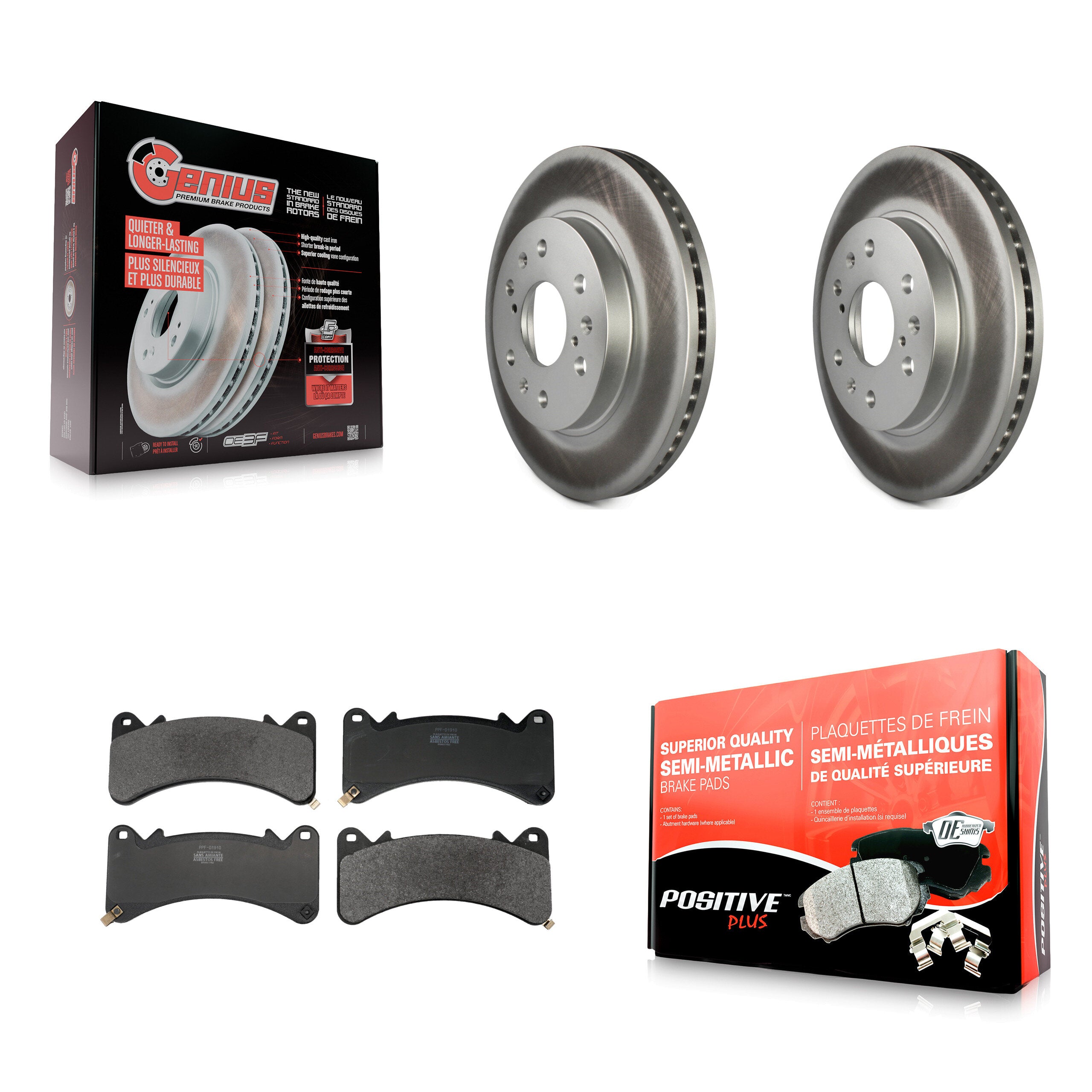 Transit Auto KGF-103224 Disc Brake Kit for 2014-2020 Chevrolet Suburban, Cadillac Escalade and More - Front
