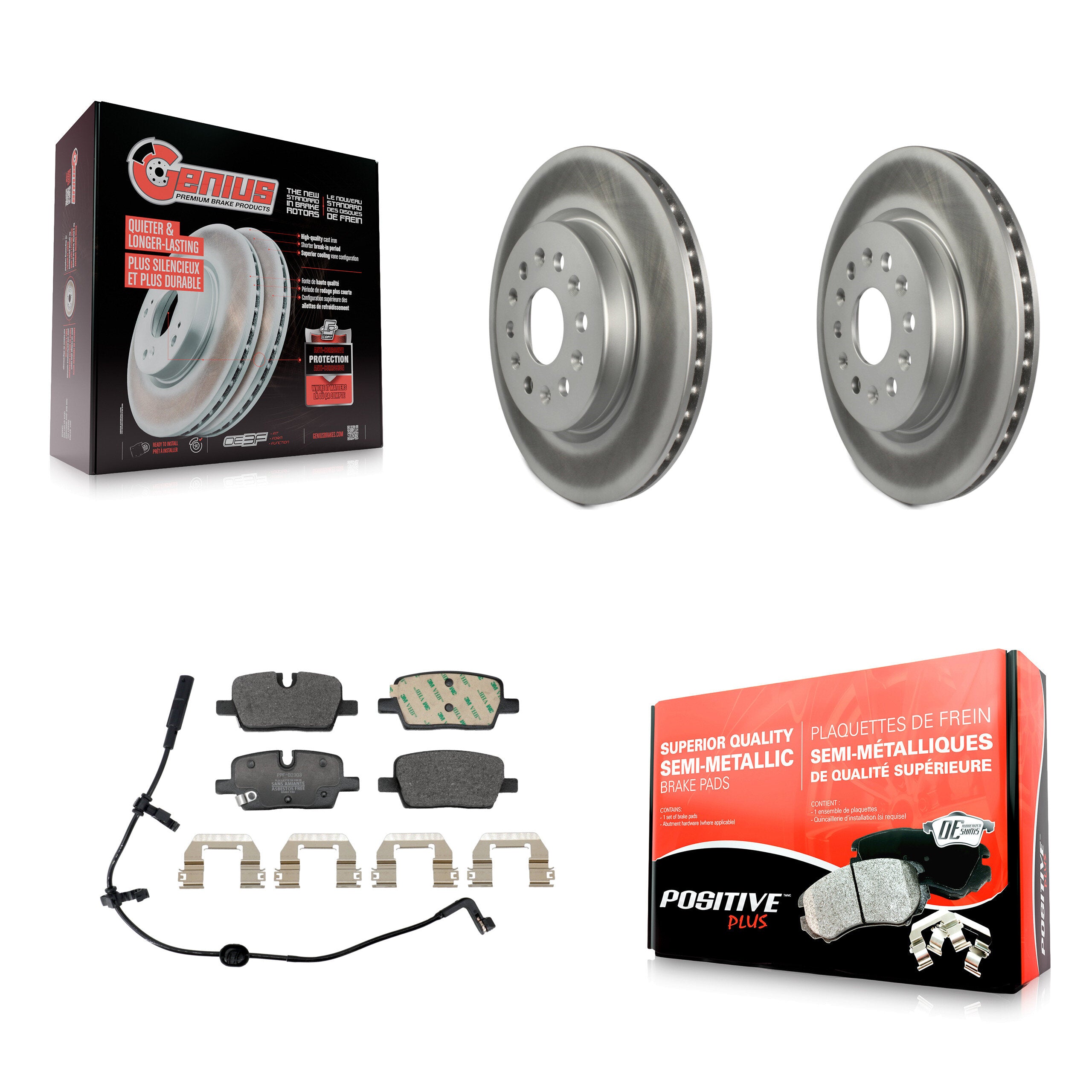 Transit Auto KGF-103296 Disc Brake Kit for 2020-2025 Chevrolet Equinox EV, Cadillac XT5 and More - Rear