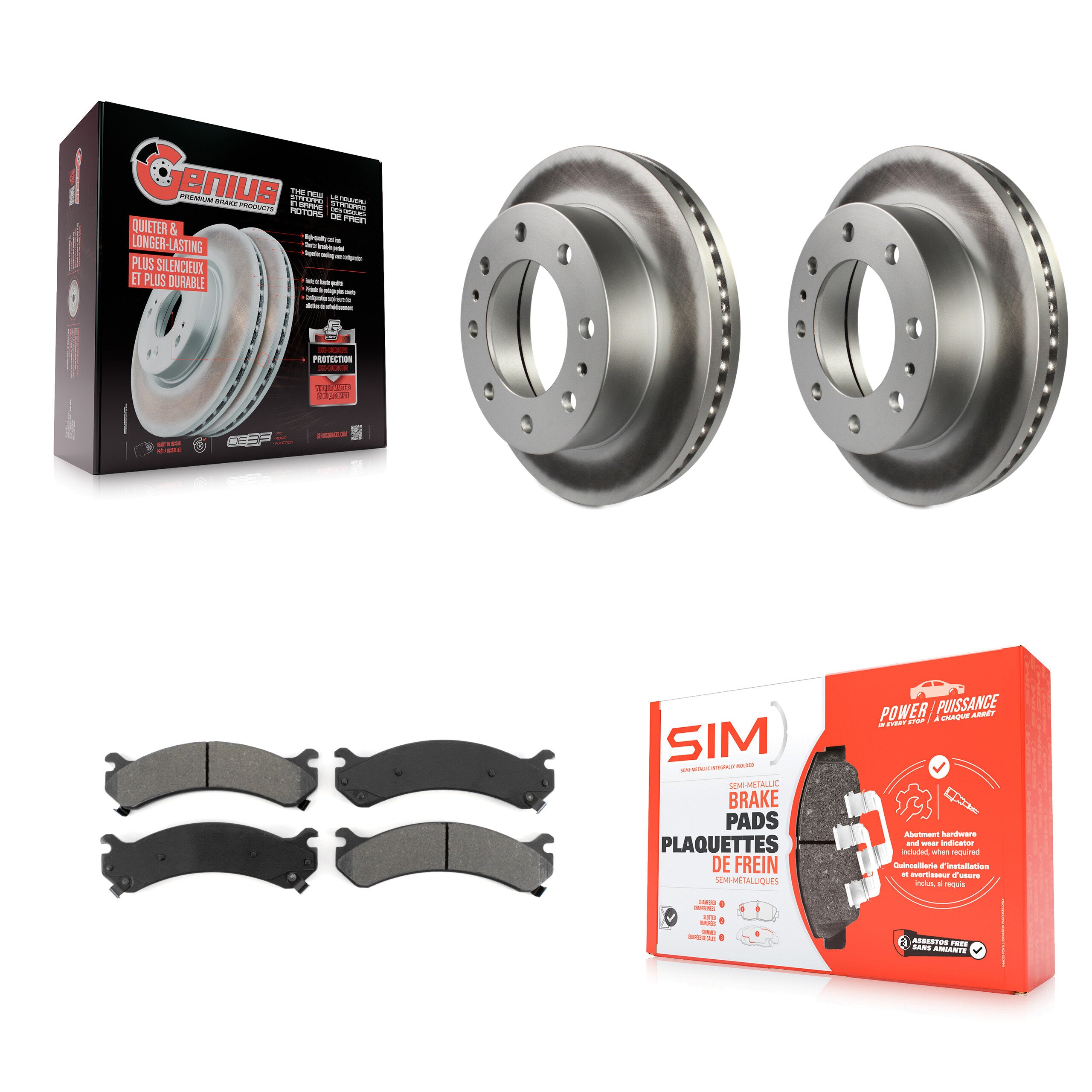 Transit Auto KGS-100017 Disc Brake Kit for 2001-2020 Chevrolet Express 3500, GMC Savana 3500 and More - Front