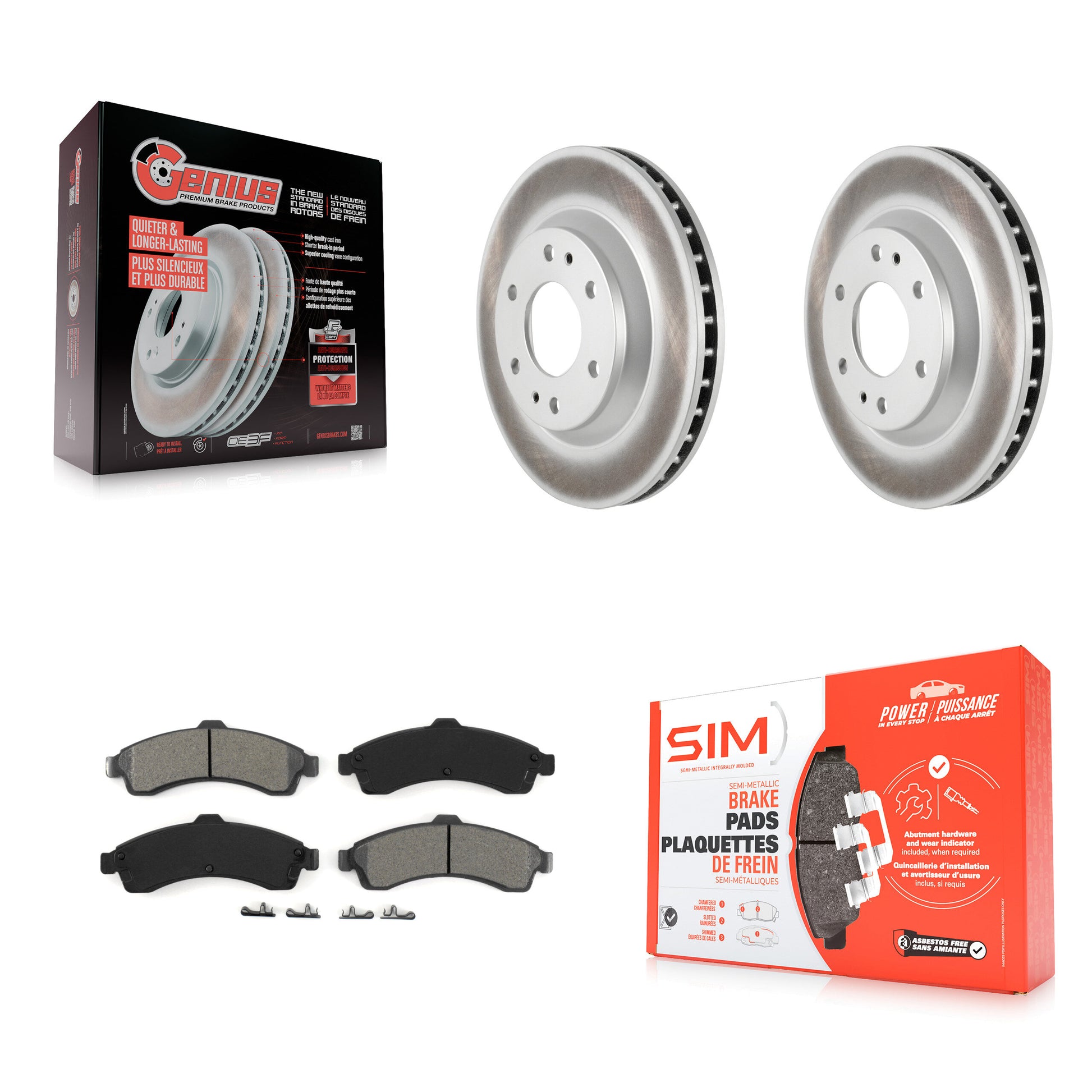 Transit Auto KGS-100018 Disc Brake Kit for 2002-2005 Chevrolet Trailblazer, GMC Envoy and More - Front
