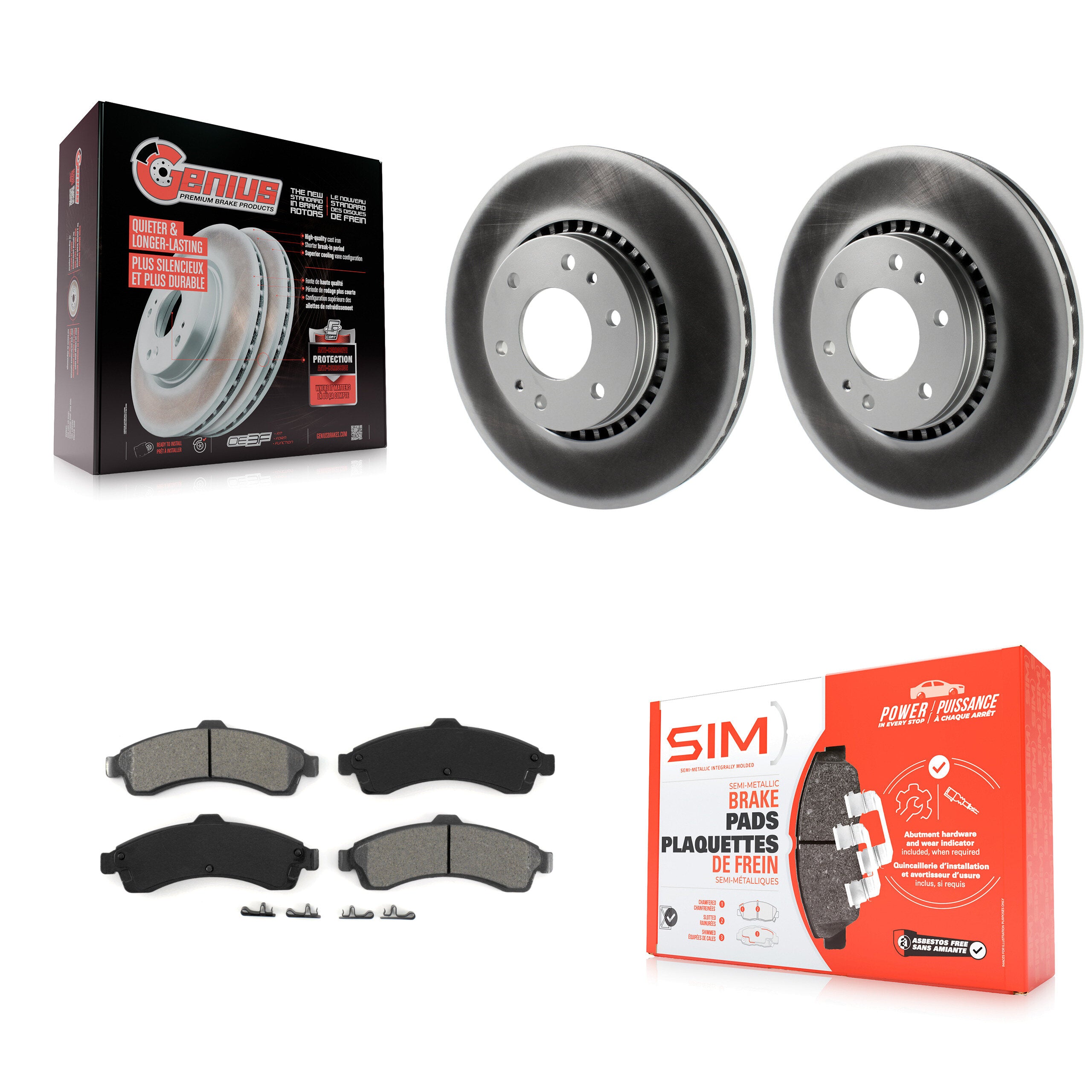 Transit Auto KGS-100020 Disc Brake Kit for 2002-2006 Isuzu Ascender, GMC Envoy and More - Front