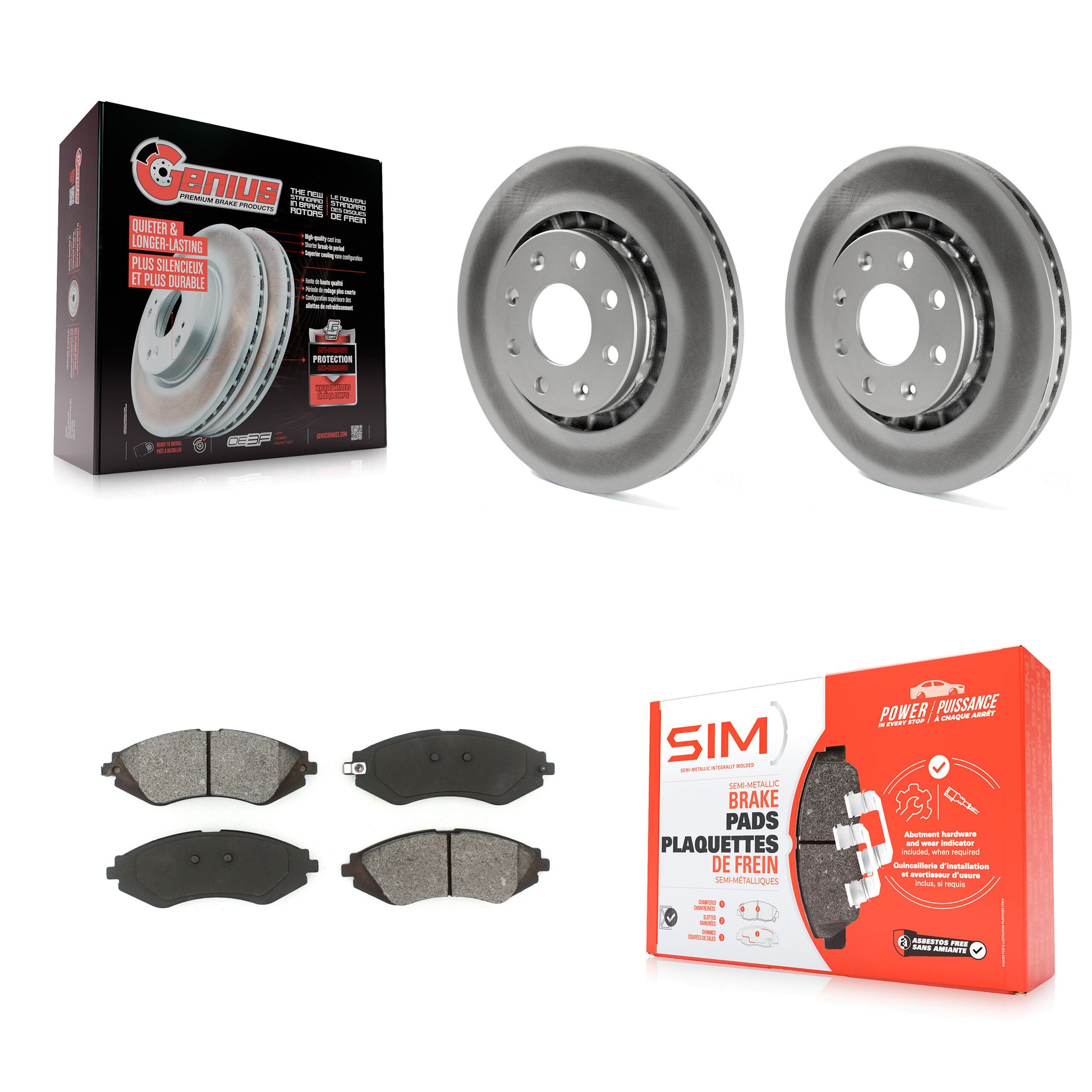 Transit Auto KGS-100030 Disc Brake Kit for 1999-2016 Chevrolet Spark EV, Chevrolet Spark and More - Front