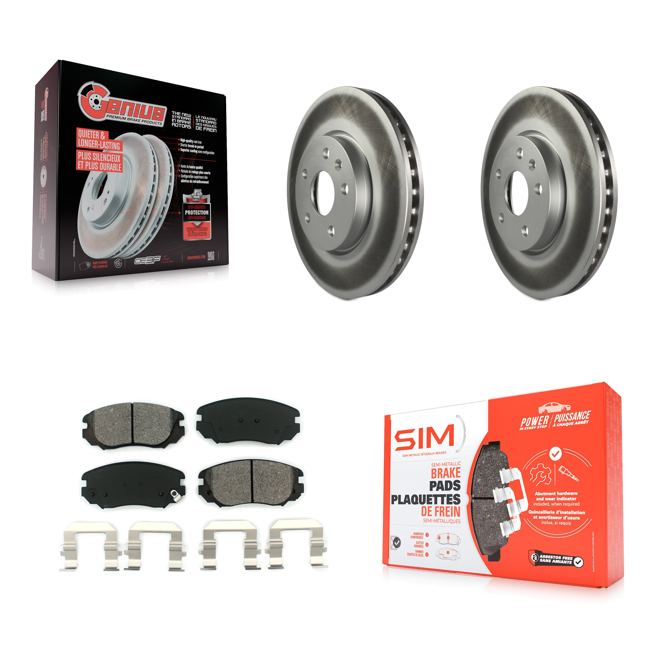 Transit Auto KGS-100053 Disc Brake Kit for 2010-2020 GMC Terrain, Chevrolet Malibu Limited and More - Front