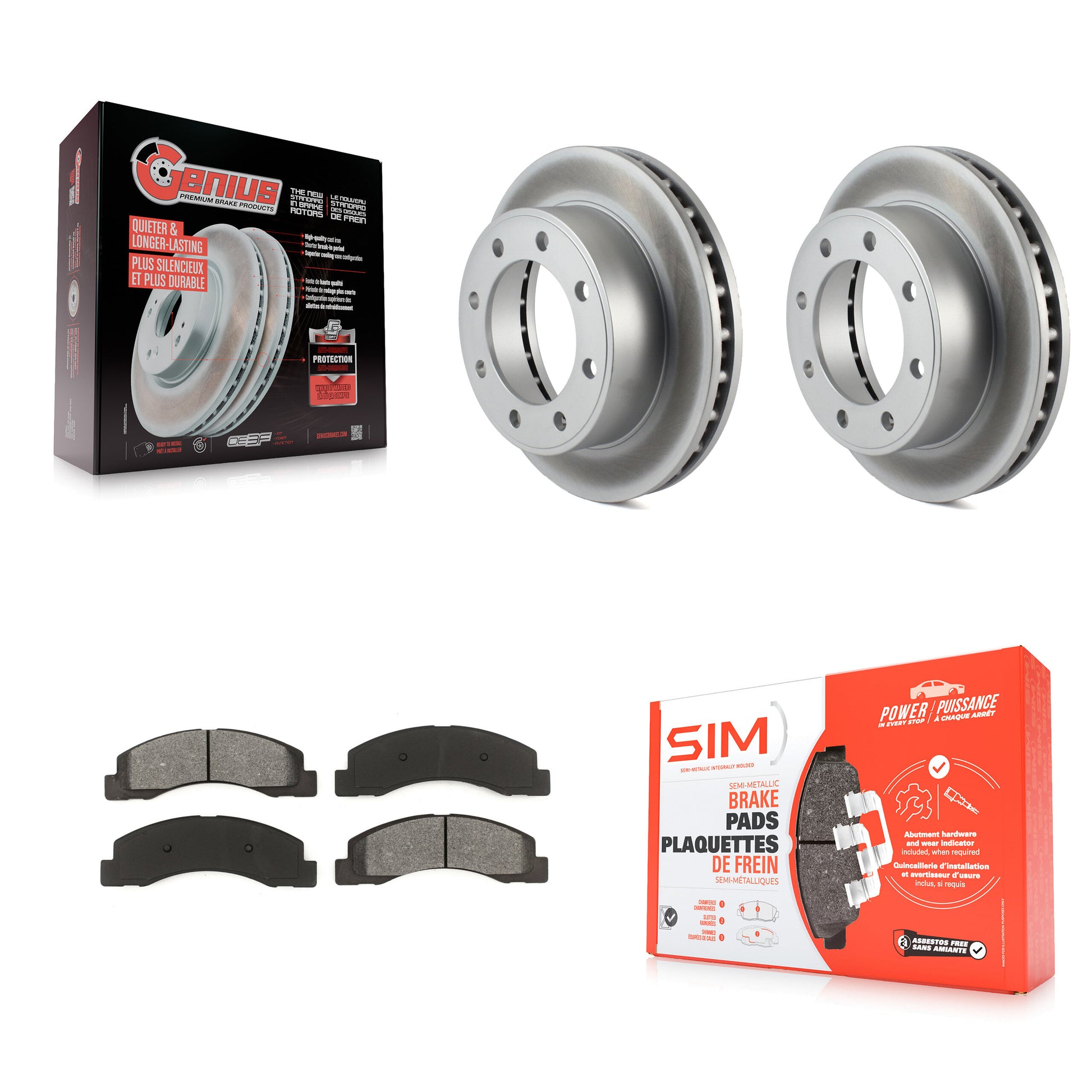 Transit Auto KGS-100080 Disc Brake Kit for 1999-2005 Ford F-350 Super Duty, Ford Excursion, Ford F-250 Super Duty - Front