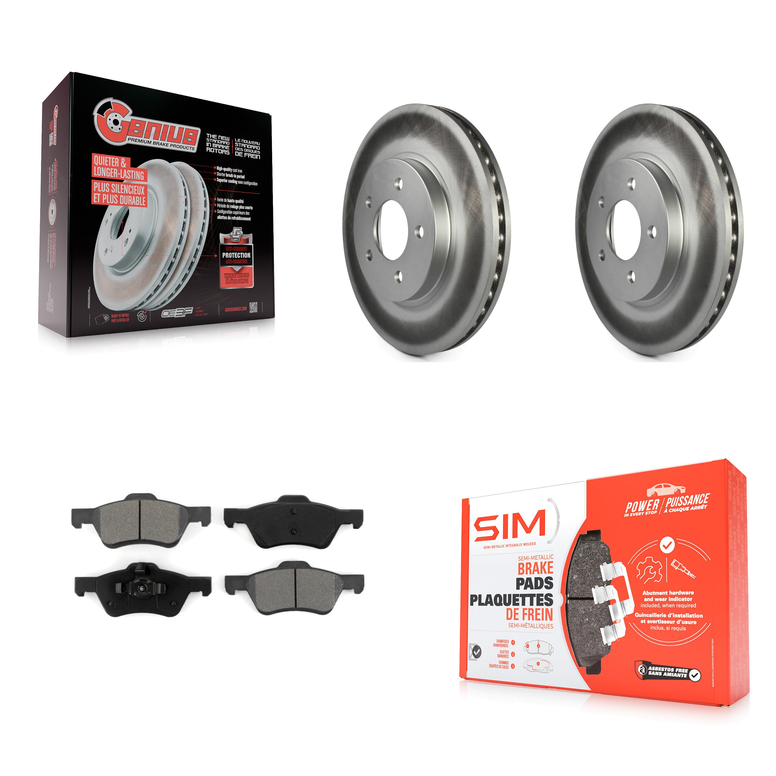 Transit Auto KGS-100090 Disc Brake Kit for 2005-2012 Ford Escape, Mercury Mariner, Mazda Tribute - Front