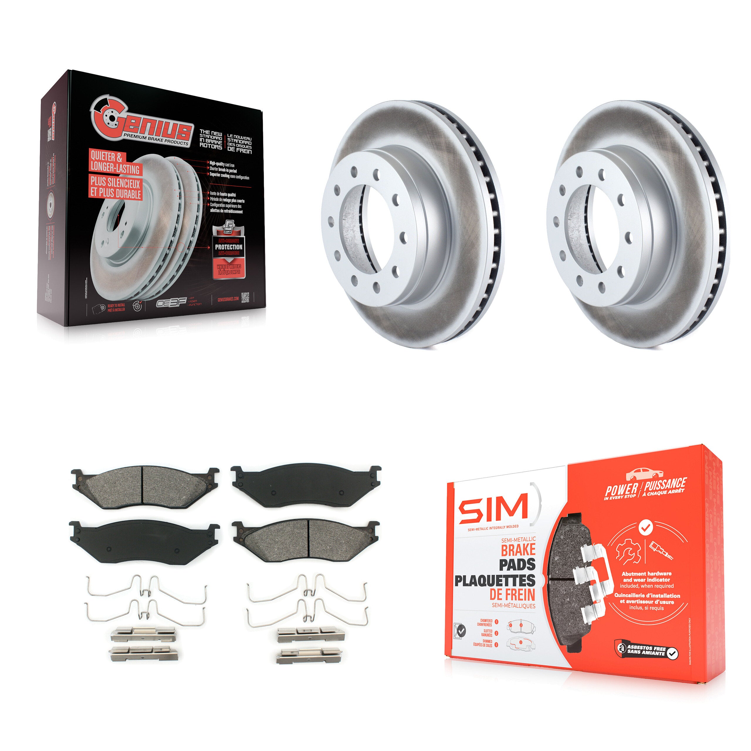 Transit Auto KGS-100096 Disc Brake Kit for 2005-2016 Ford F-450 Super Duty, International CF500 and More - Front