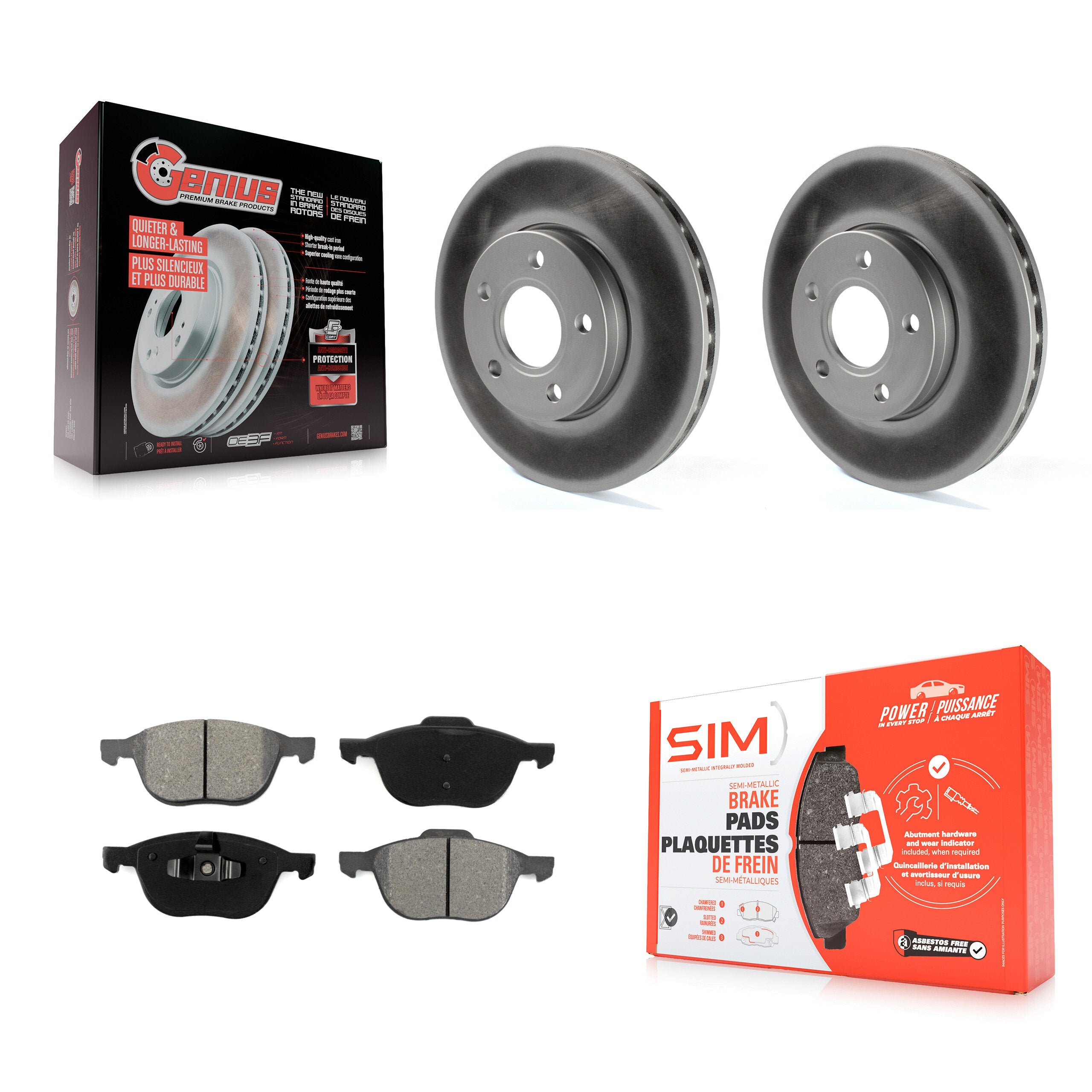Transit Auto KGS-100120 Disc Brake Kit for 2012-2018 Ford C-Max, Ford Focus - Front