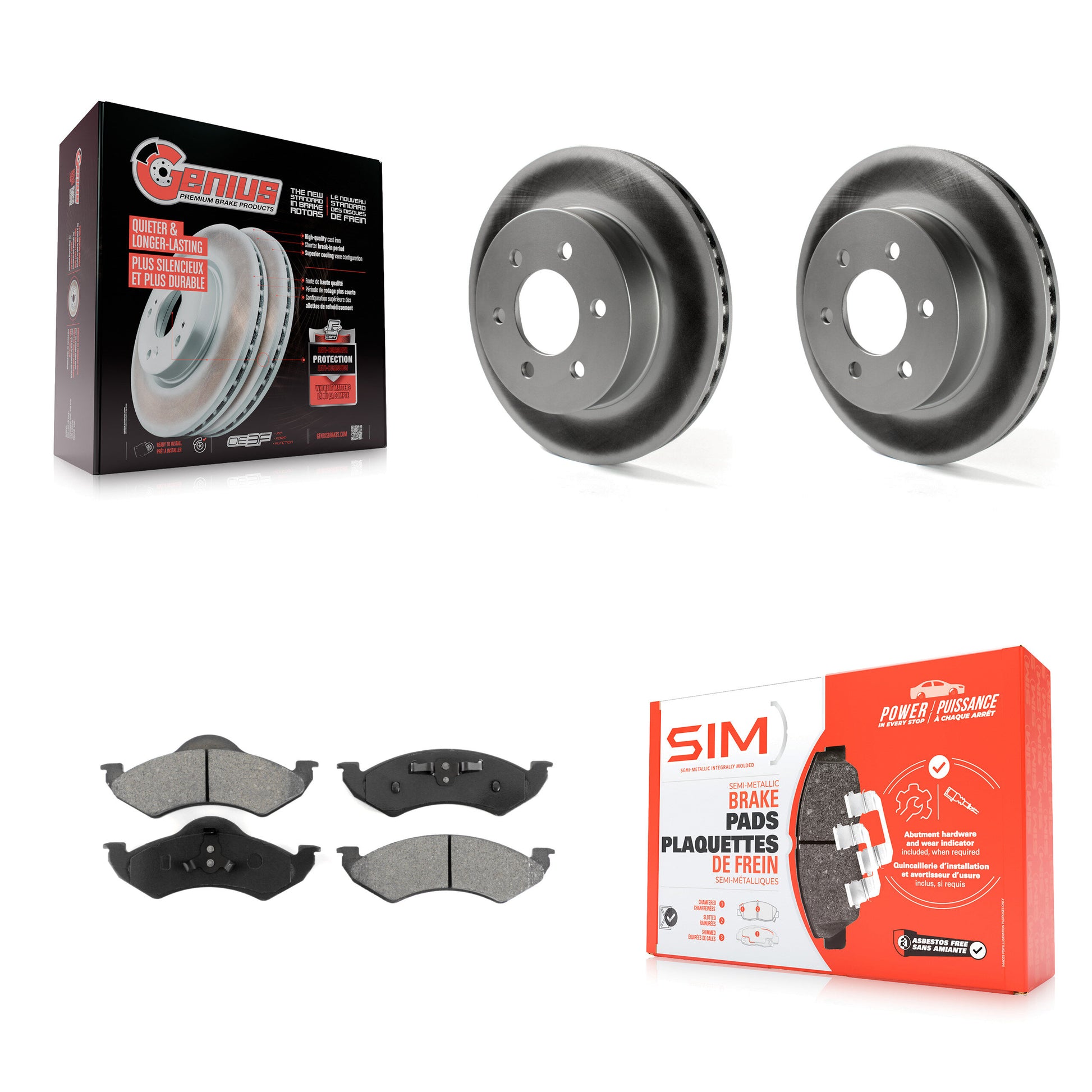 Transit Auto KGS-100130 Disc Brake Kit for 2000-2002 Dodge Dakota, Dodge Durango - Front