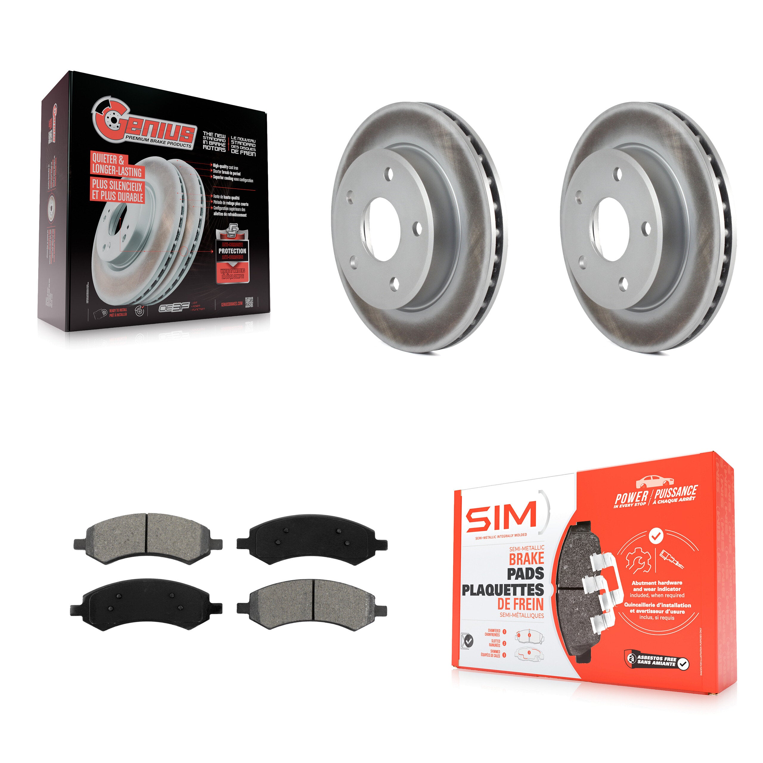 Transit Auto KGS-100153 Disc Brake Kit for 2005-2011 Ram Dakota, Mitsubishi Raider, Dodge Dakota - Front