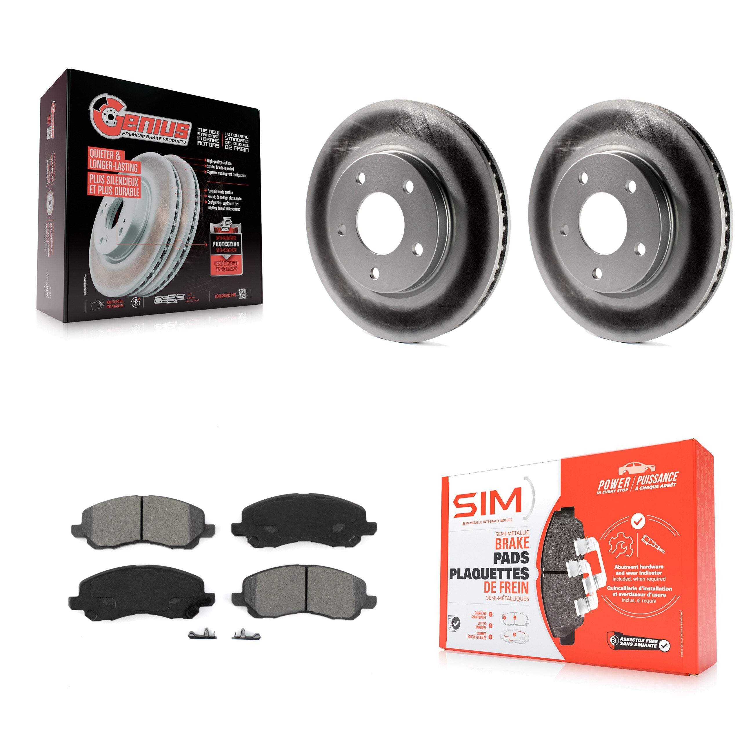Transit Auto KGS-100156 Disc Brake Kit for 2007-2017 Mitsubishi Lancer, Dodge Caliber - Front