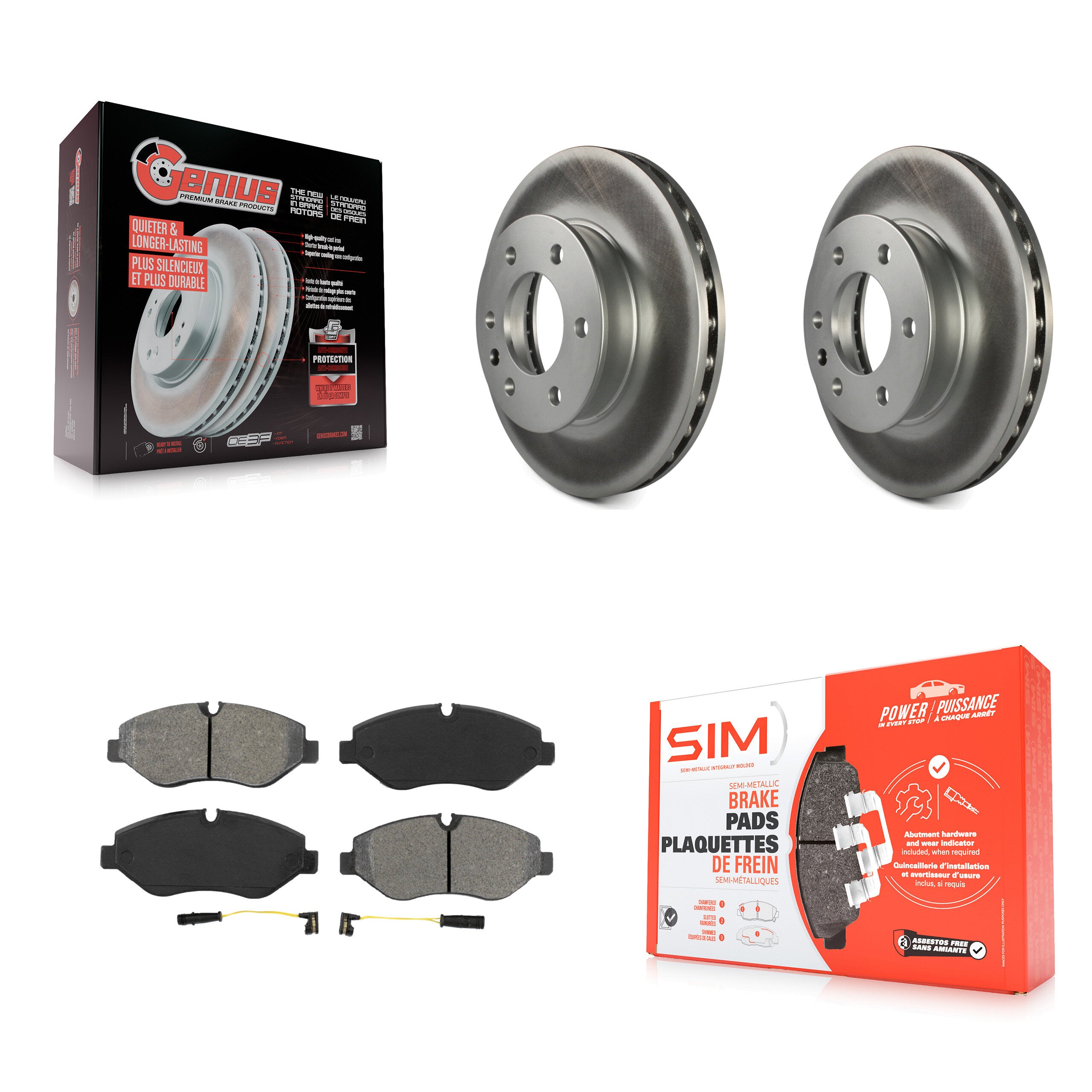 Transit Auto KGS-100160 Disc Brake Kit for 2007-2018 Mercedes-Benz Sprinter 2500, Dodge Sprinter 2500, Freightliner Sprinter 2500 - Front