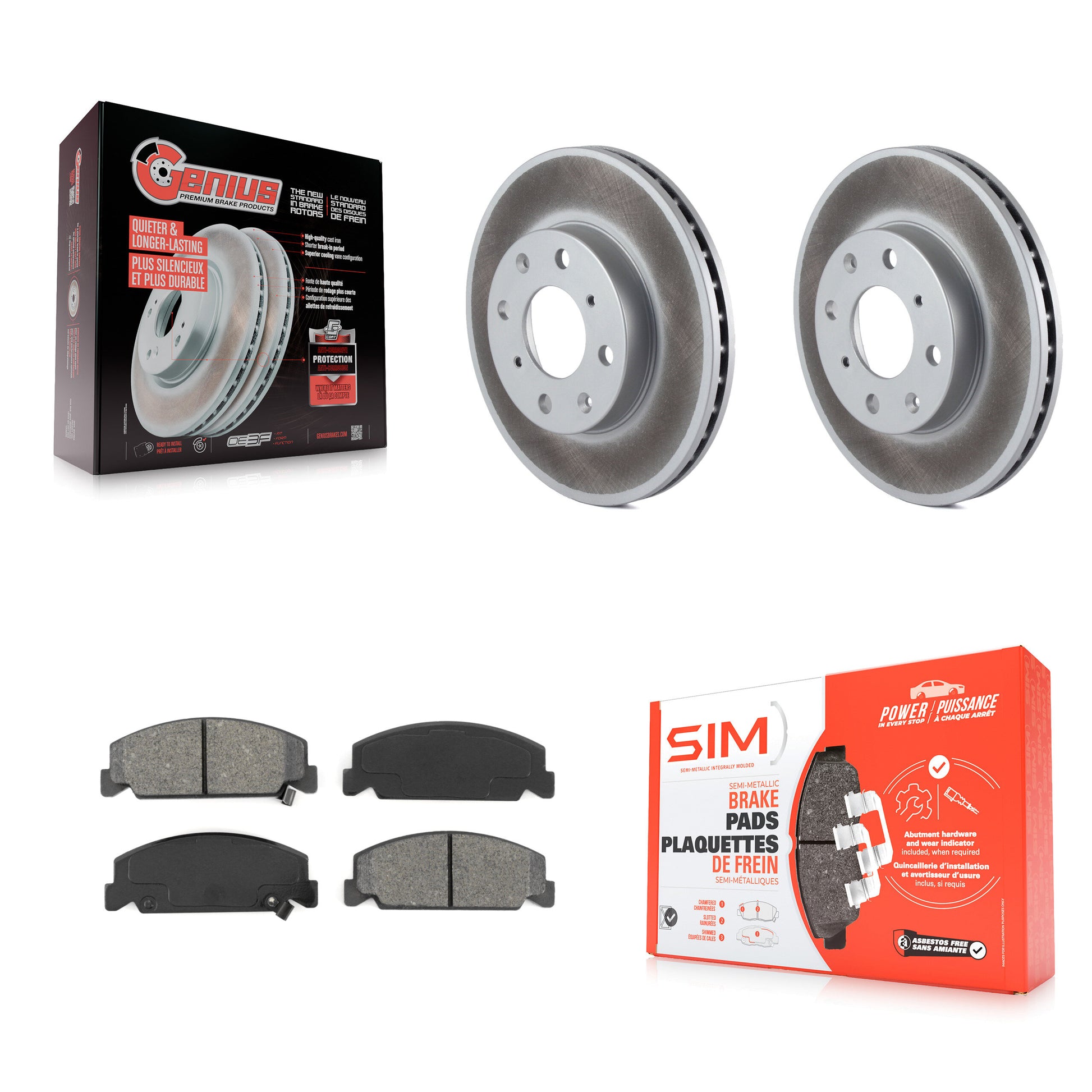 Transit Auto KGS-100180 Disc Brake Kit for 1990-2000 Honda Civic, Honda Civic del Sol, Honda CRX - Front