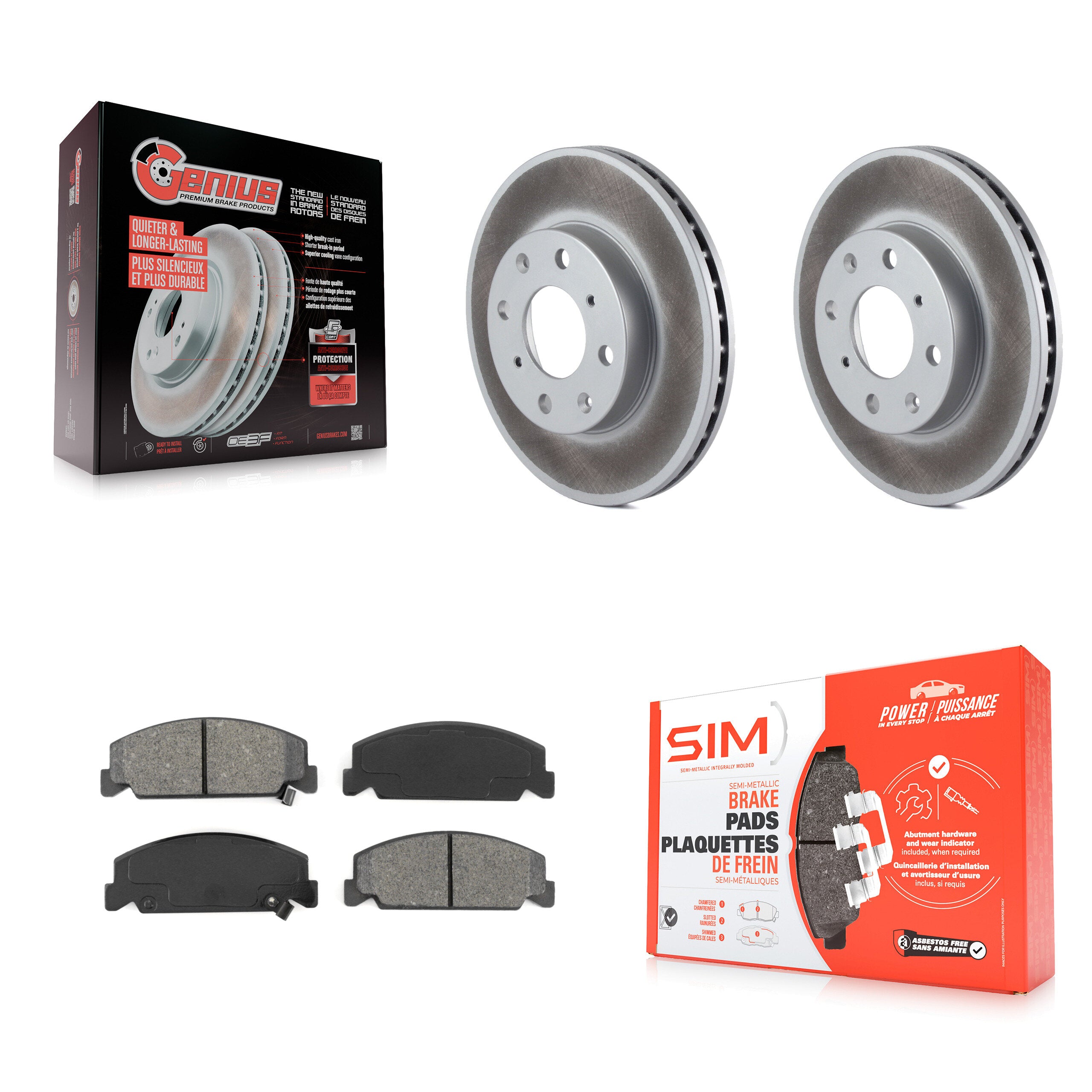 Transit Auto KGS-100180 Disc Brake Kit for 1990-2000 Honda Civic, Honda Civic del Sol, Honda CRX - Front
