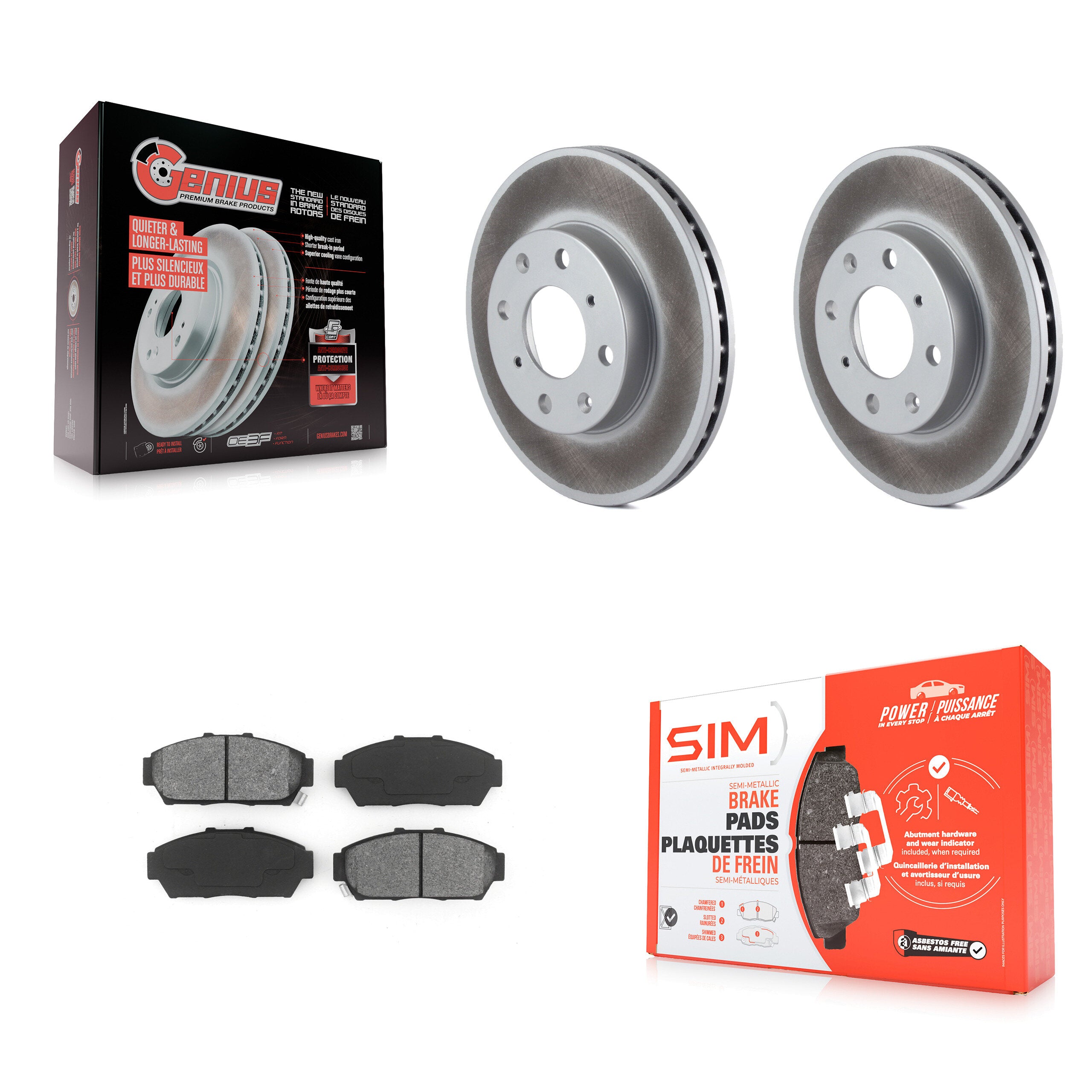 Transit Auto KGS-100182 Disc Brake Kit for 1994-1995 Honda Civic - Front