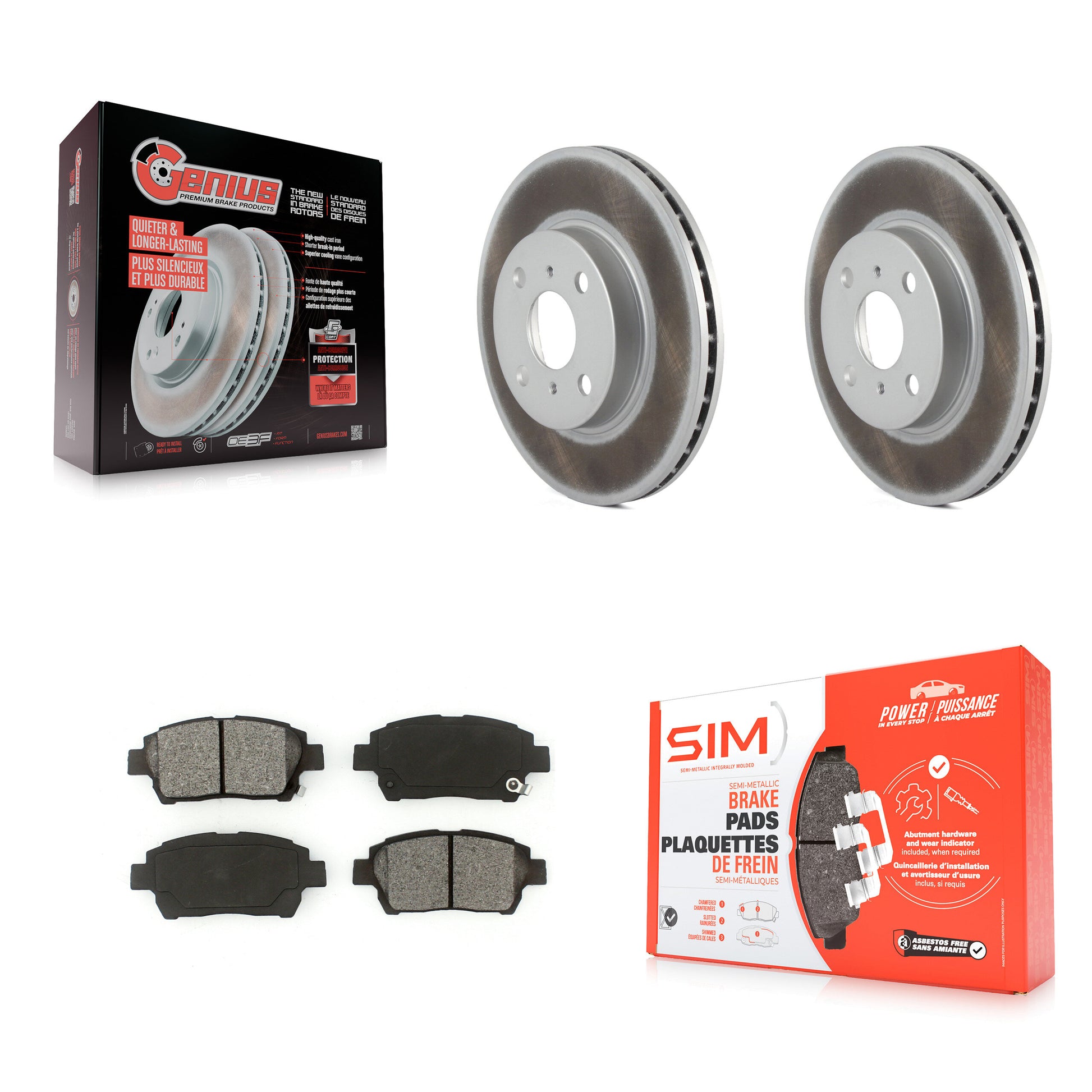 Transit Auto KGS-100192 Disc Brake Kit for 2001-2003 Toyota Prius - Front