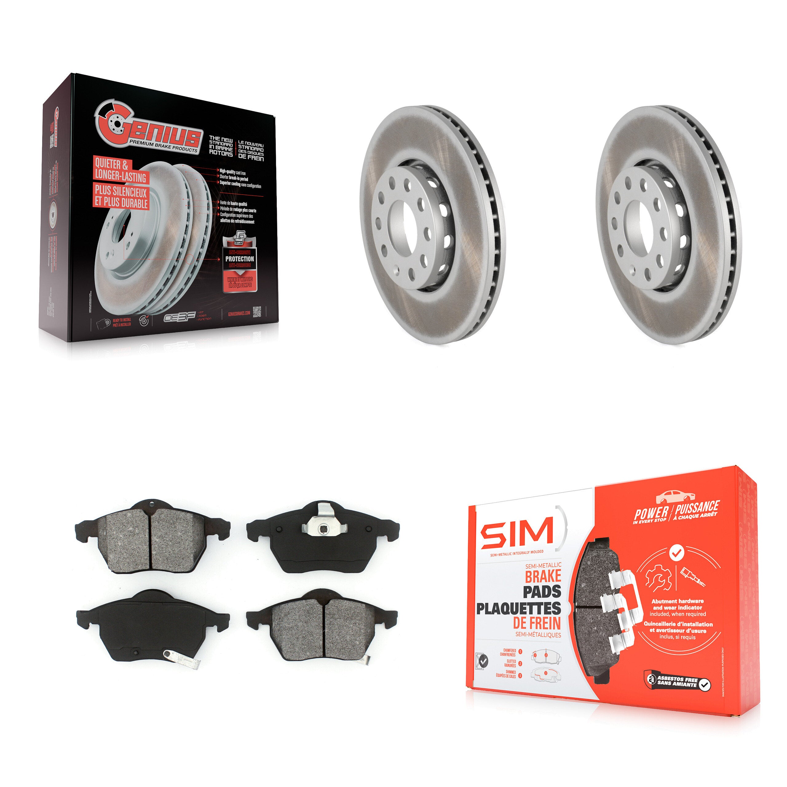 Transit Auto KGS-100194 Disc Brake Kit for 1998-1999 Volkswagen Passat, Audi A4 - Front