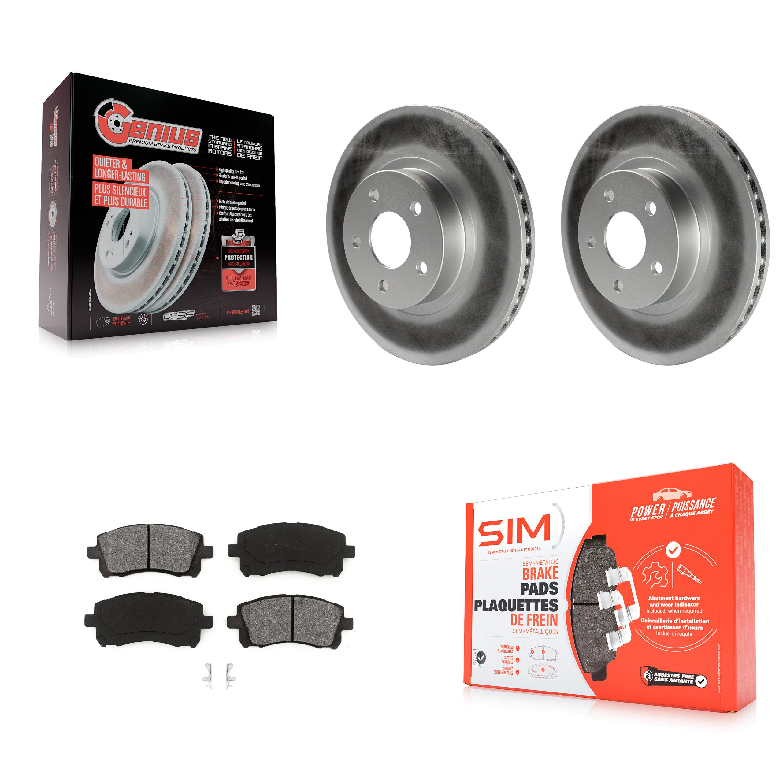 Transit Auto KGS-100199 Disc Brake Kit for 1996-2002 Subaru Legacy, Subaru Impreza and More - Front