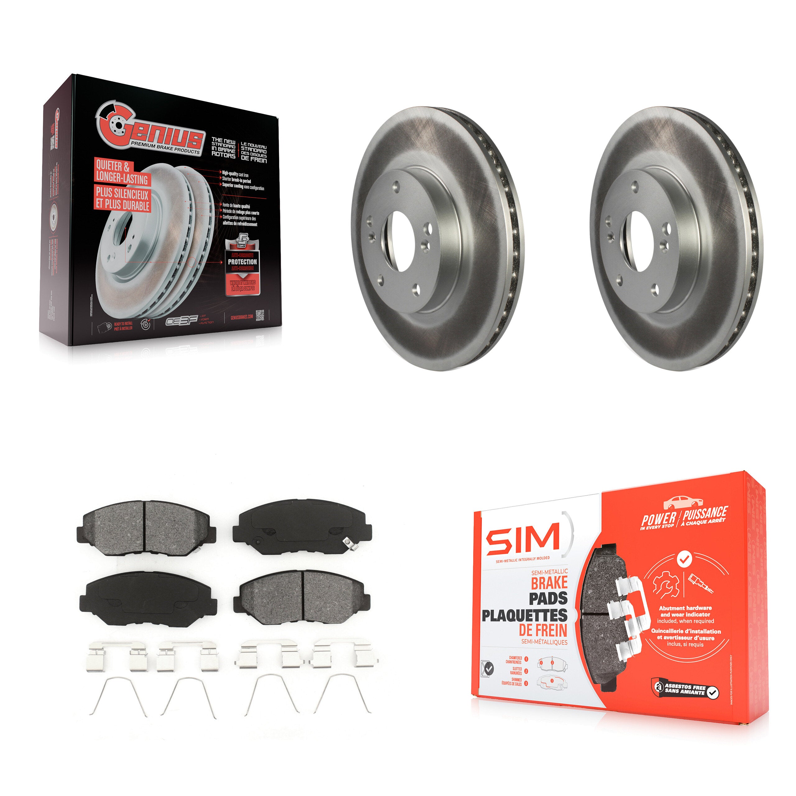 Transit Auto KGS-100208 Disc Brake Kit for 2003-2017 Honda Accord, Honda CR-Z and More - Front