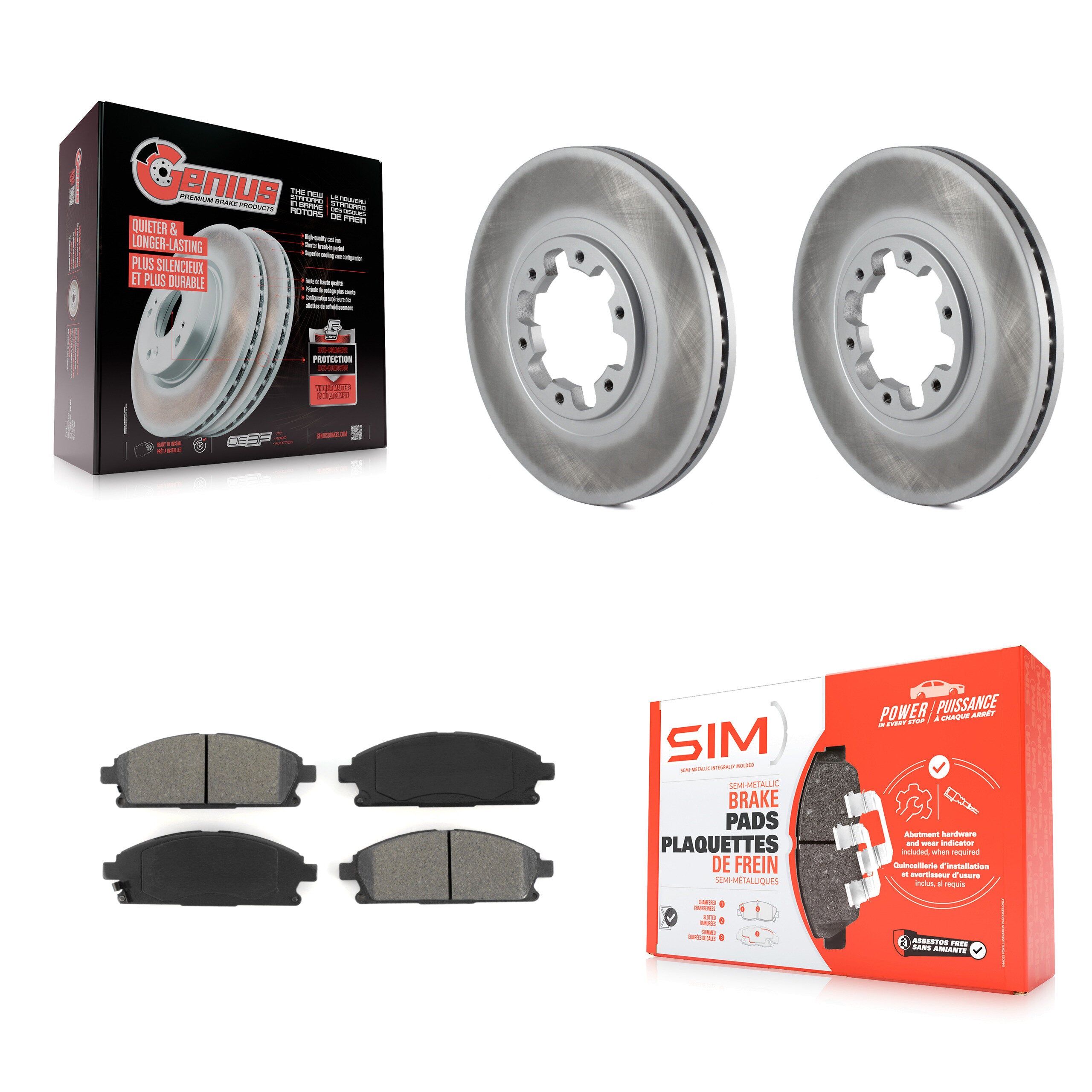 Transit Auto KGS-100210 Disc Brake Kit for 1998-2004 Nissan Pathfinder, INFINITI QX4 - Front
