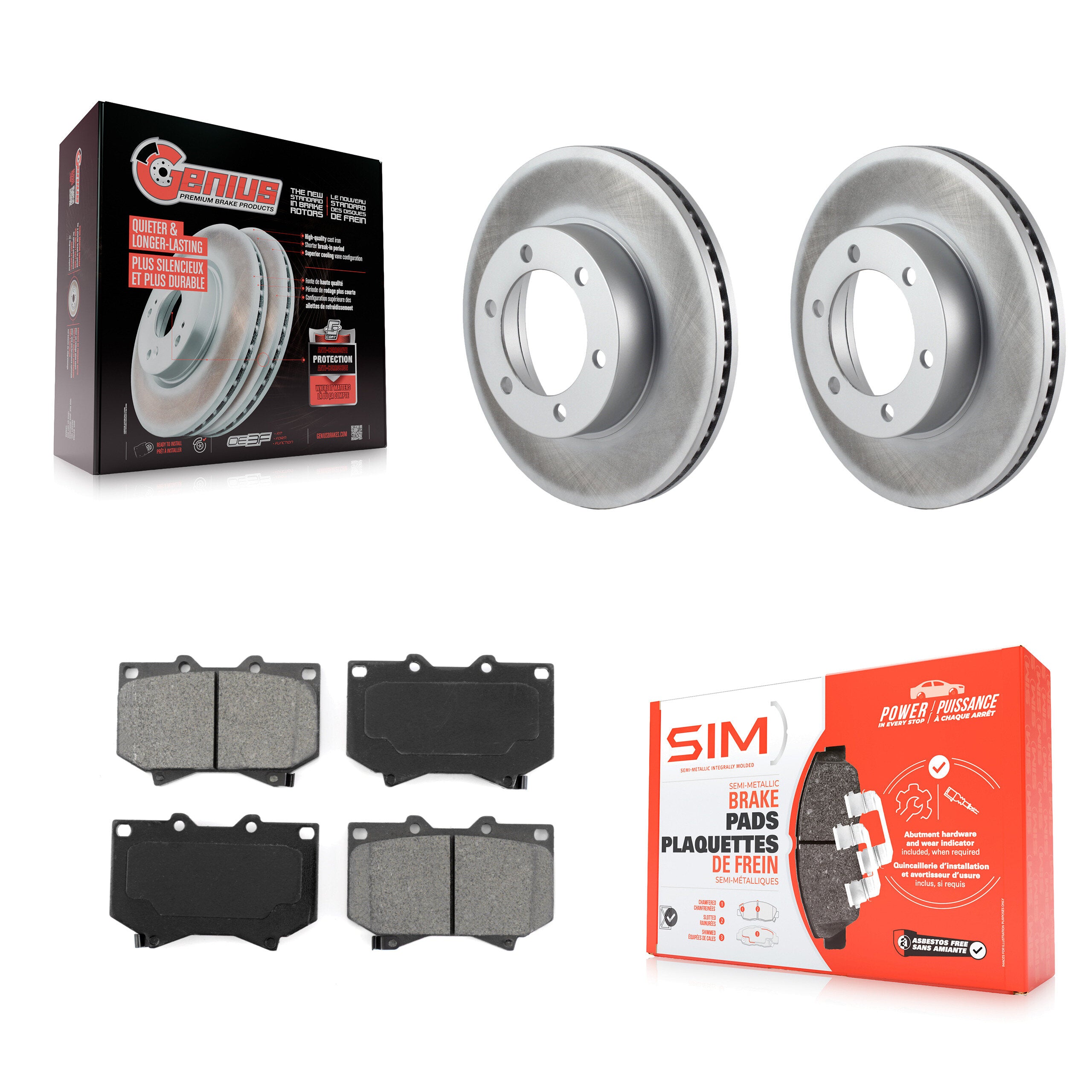 Transit Auto KGS-100232 Disc Brake Kit for 2000-2003 Toyota Sequoia, Toyota Tundra - Front
