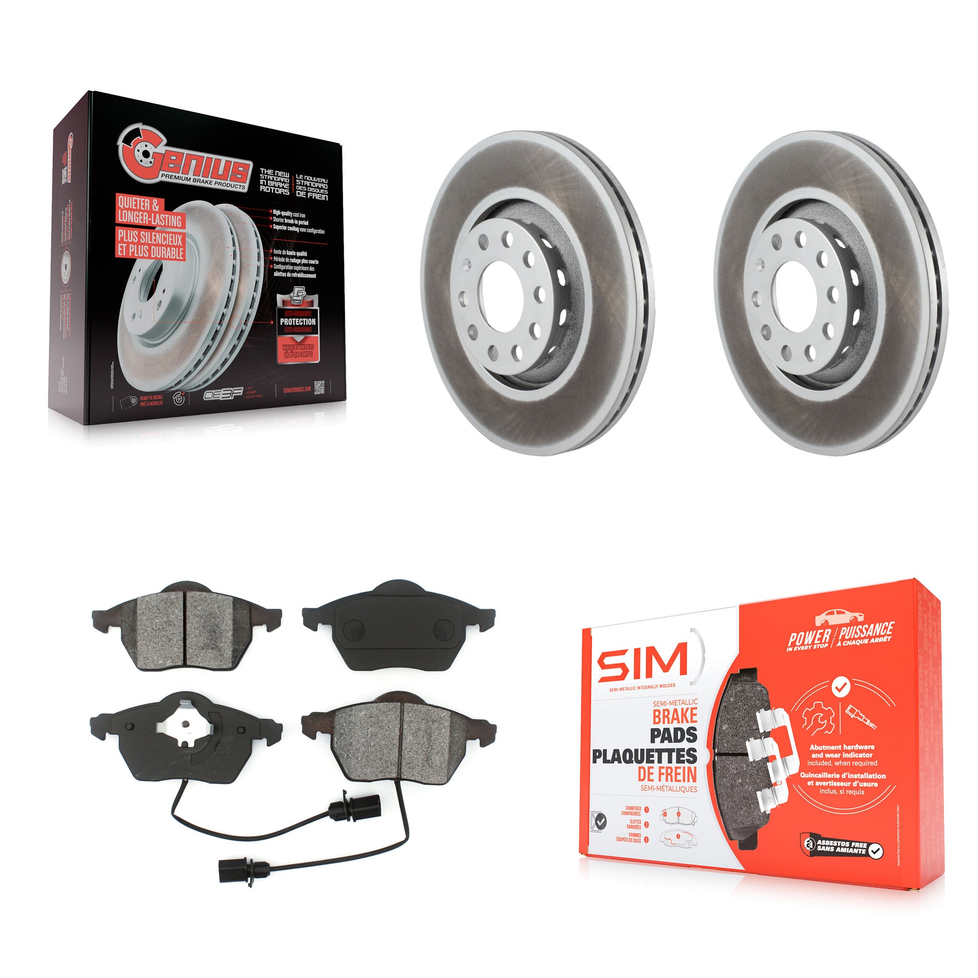 Transit Auto KGS-100239 Disc Brake Kit for 2000-2006 Audi A4, Audi A4 Quattro and More - Front