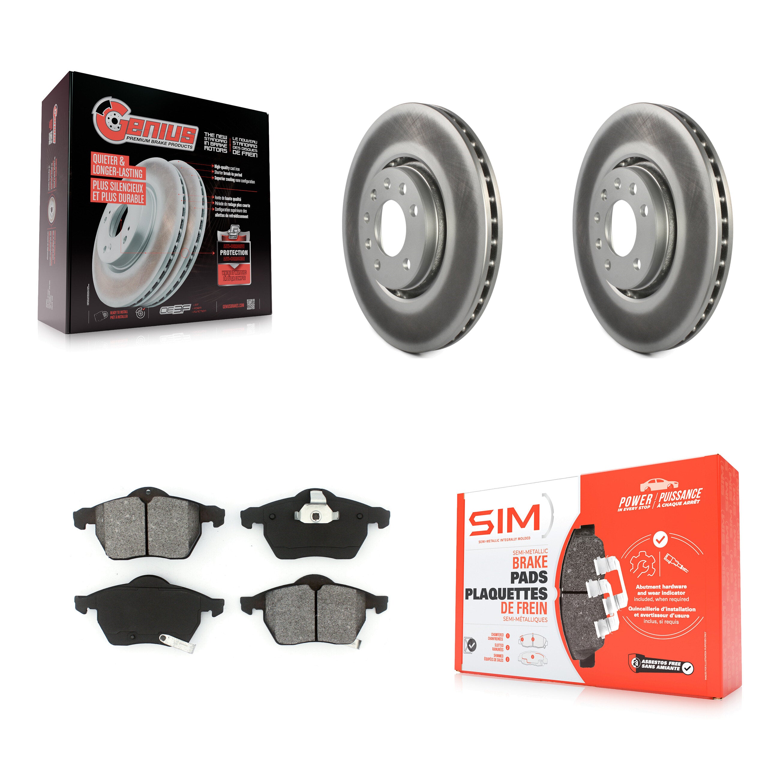 Transit Auto KGS-100253 Disc Brake Kit for 1999-2005 Saab 9-5, Saab 9-3 - Front
