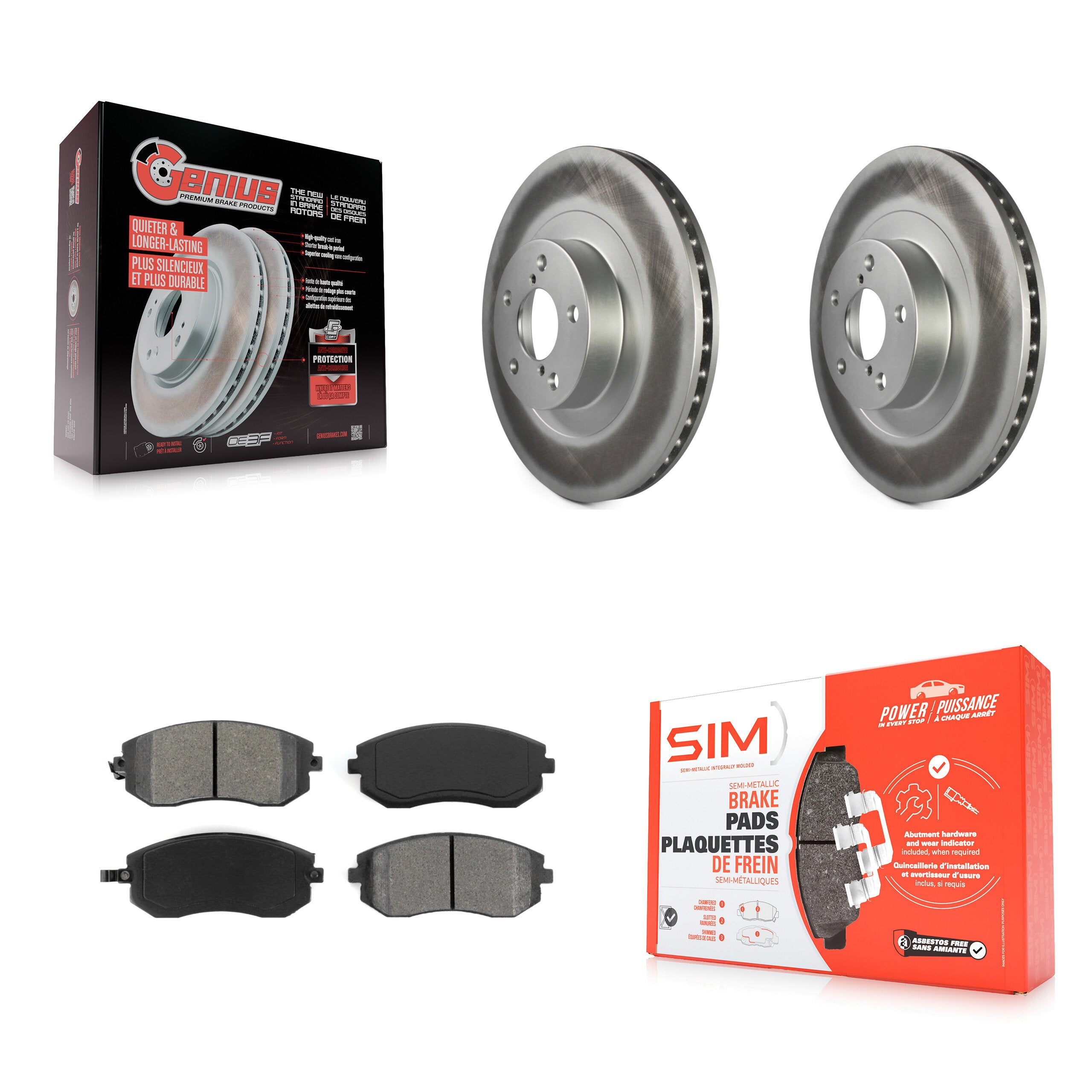 Transit Auto KGS-100283 Disc Brake Kit for 2002-2008 Saab 9-2X, Subaru Baja and More - Front