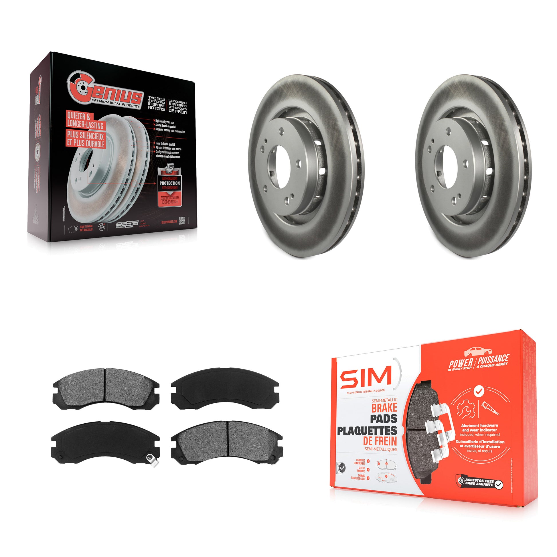 Transit Auto KGS-100318 Disc Brake Kit for 2005-2022 Mitsubishi Outlander PHEV, Mitsubishi Lancer, Mitsubishi Outlander - Front