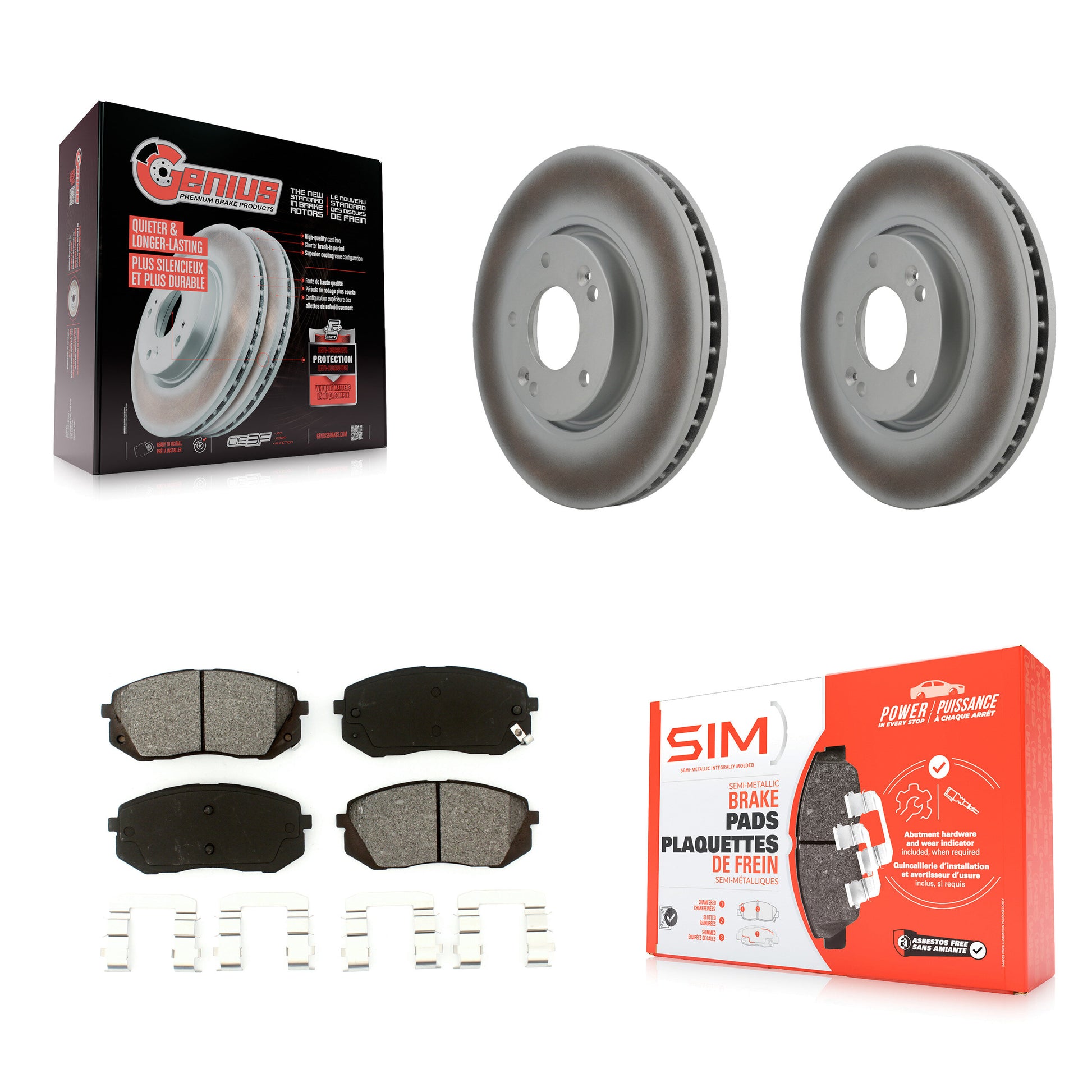 Transit Auto KGS-100344 Disc Brake Kit for 2010-2016 Hyundai Tucson, Kia Soul EV, Kia Sportage - Front