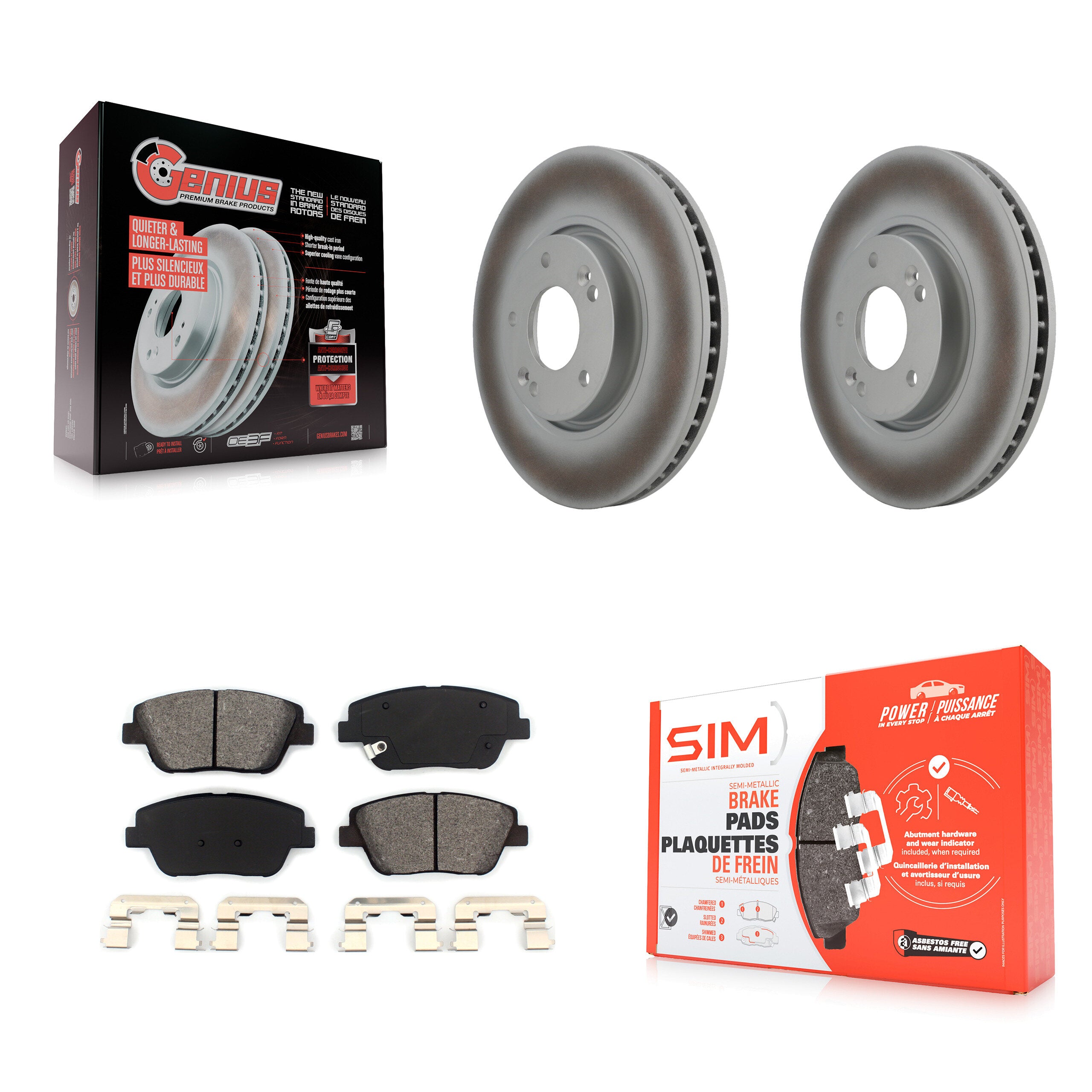 Transit Auto KGS-100348 Disc Brake Kit for 2011-2016 Kia Optima, Hyundai Sonata - Front