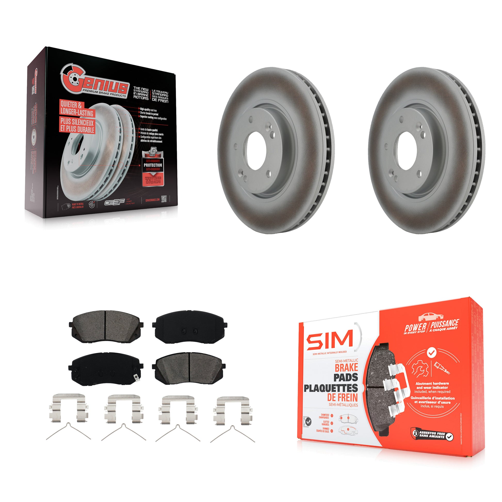 Transit Auto KGS-100351 Disc Brake Kit for 2016 Hyundai Sonata - Front