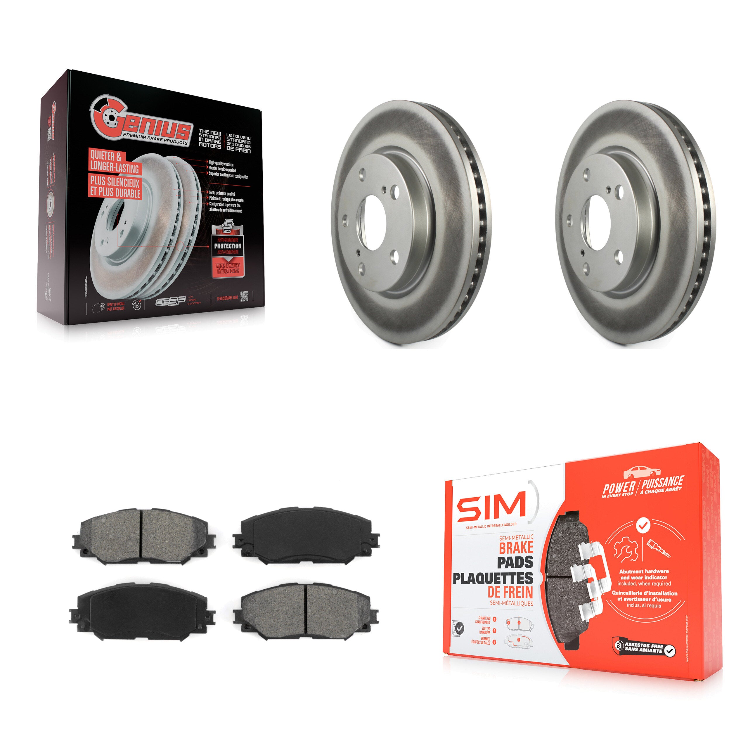 Transit Auto KGS-100360 Disc Brake Kit for 2006-2018 Toyota RAV4, Toyota Prius V and More - Front
