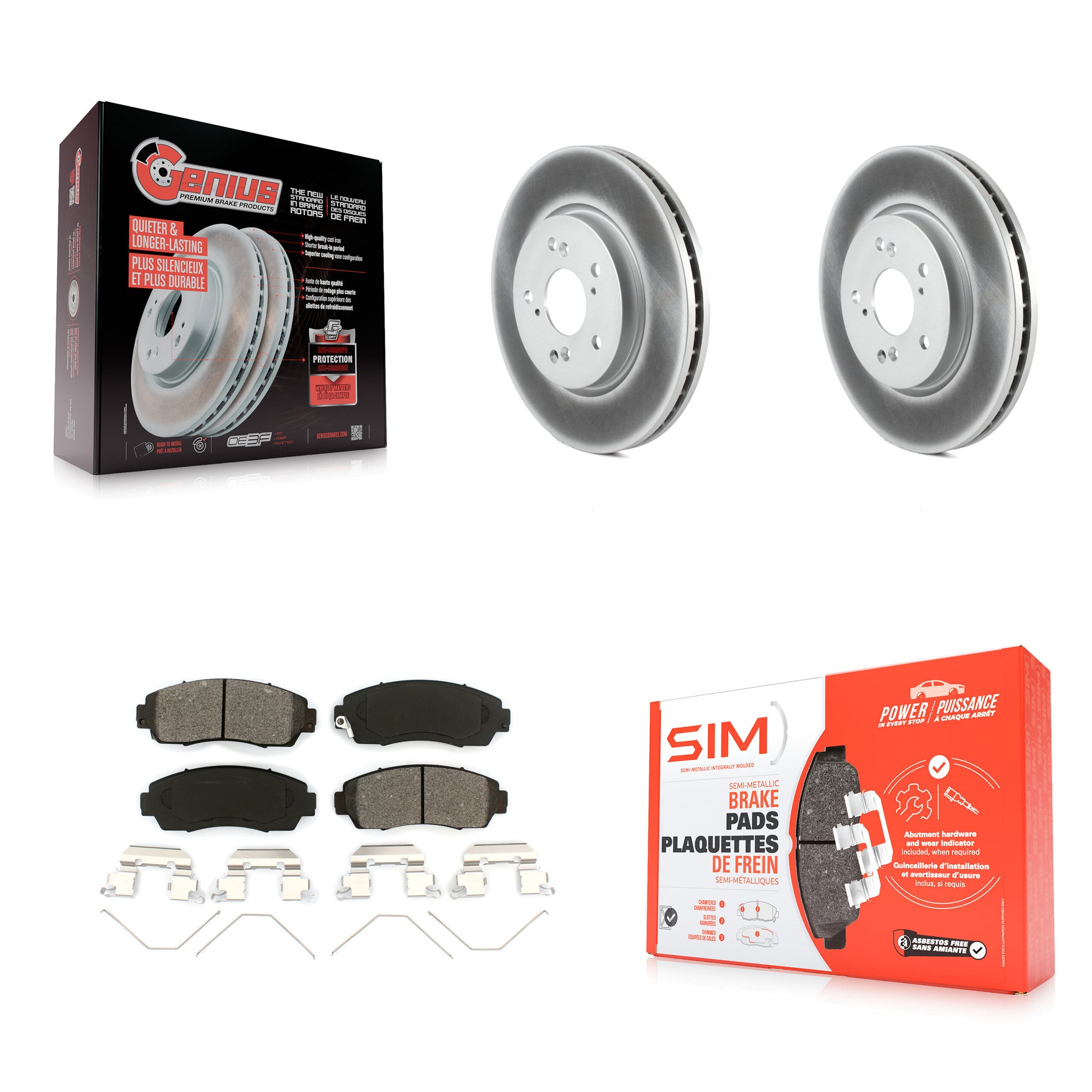 Transit Auto KGS-100367 Disc Brake Kit for 2011-2016 Honda Crosstour, Honda CR-V, Honda Accord Crosstour - Front