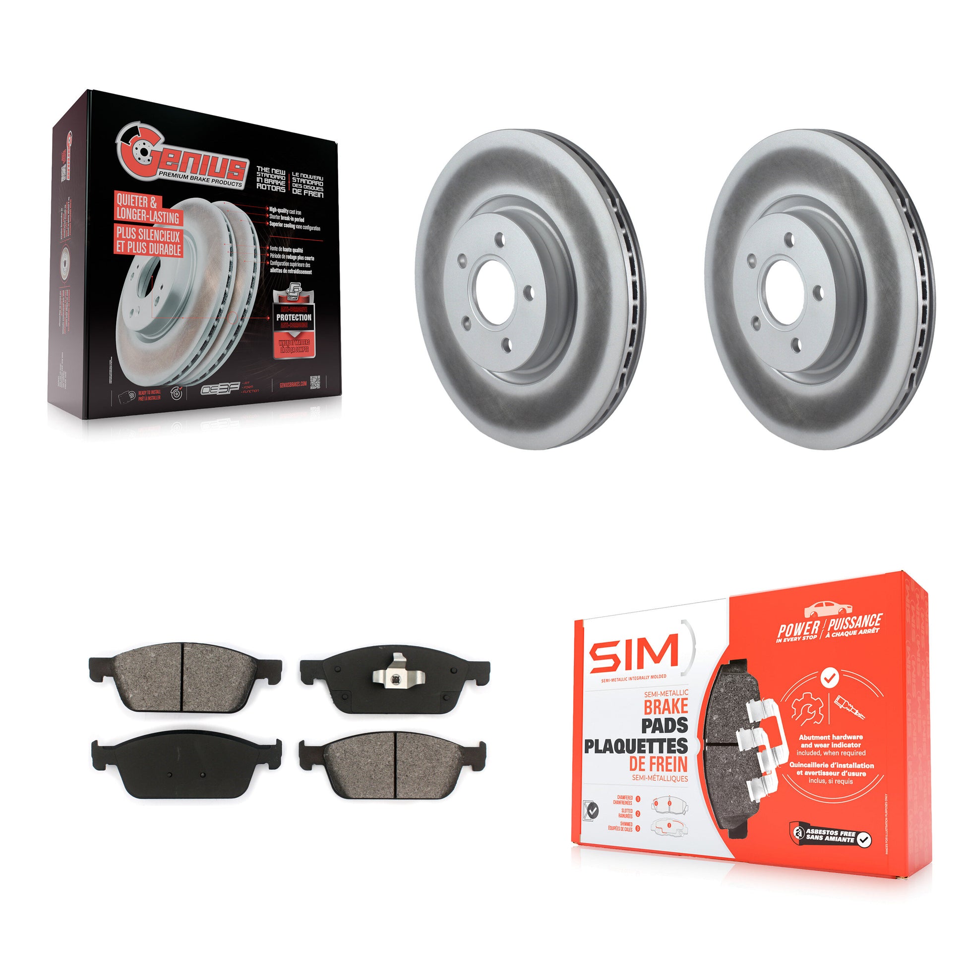 Transit Auto KGS-100376 Disc Brake Kit for 2013-2019 Ford Transit Connect, Lincoln MKC, Ford Escape - Front