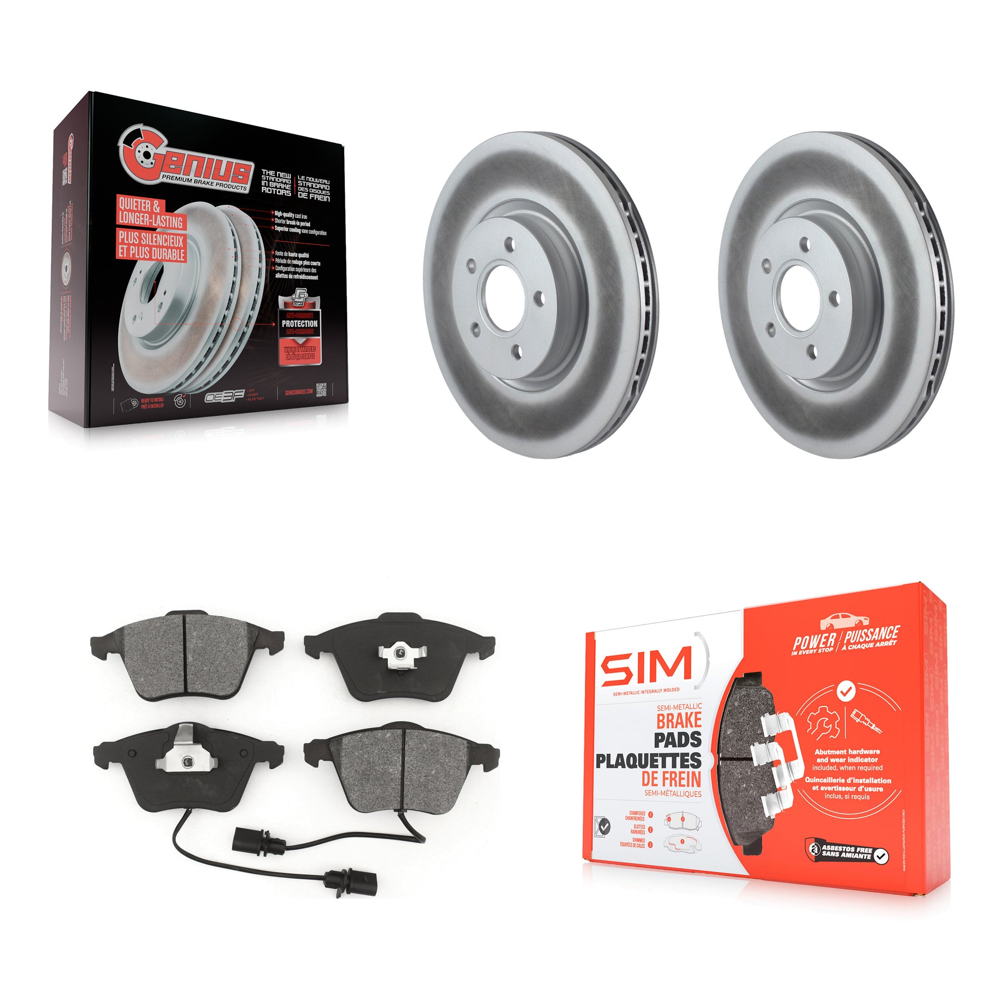 Transit Auto KGS-100377 Disc Brake Kit for 2004-2013 Volvo C70, Volvo S40, Volvo V50 - Front