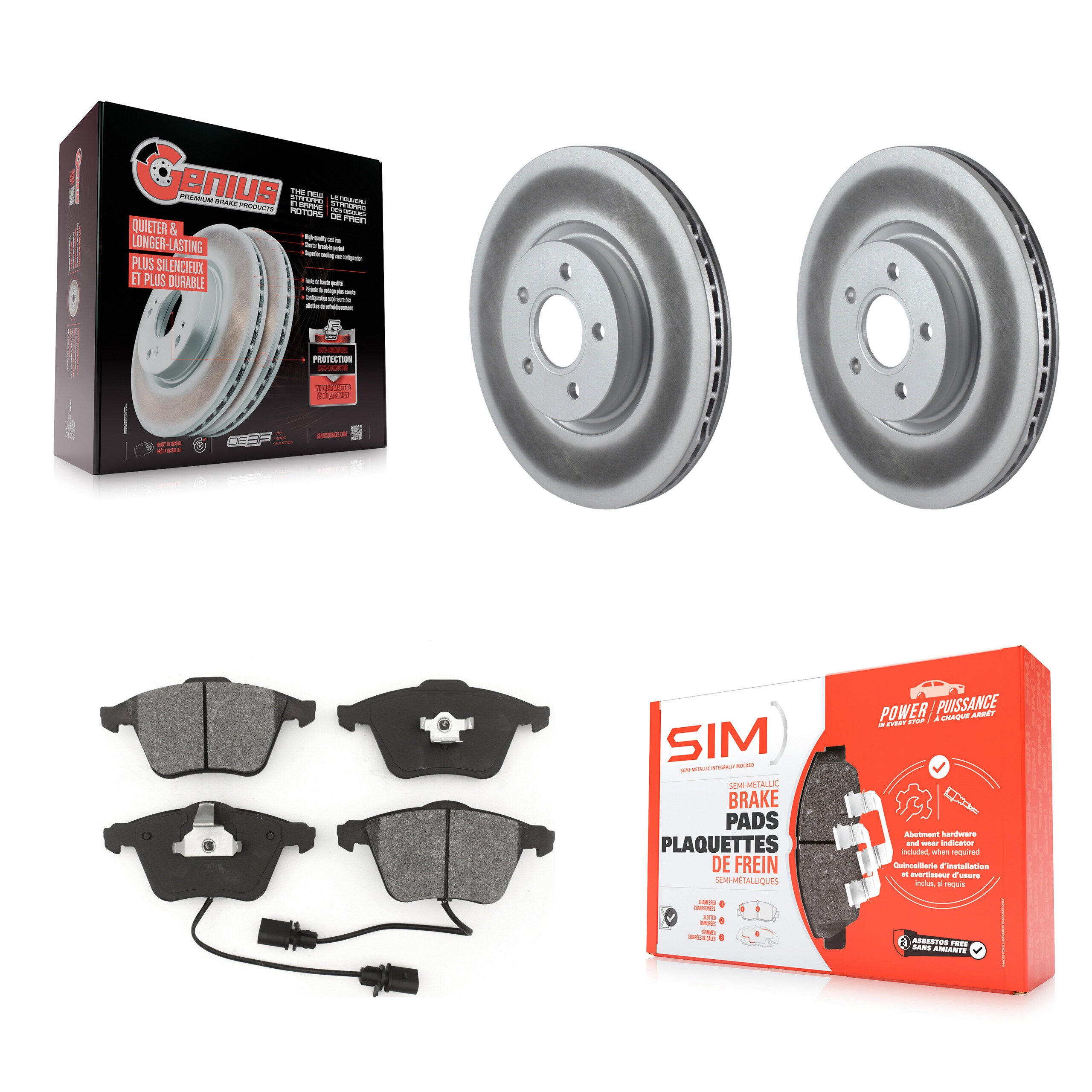 Transit Auto KGS-100377 Disc Brake Kit for 2004-2013 Volvo C70, Volvo S40, Volvo V50 - Front