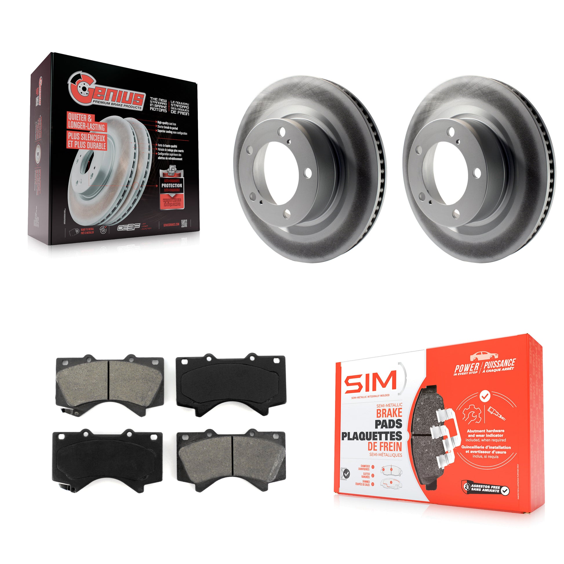 Transit Auto KGS-100386 Disc Brake Kit for 2007-2022 Toyota Land Cruiser, Lexus LX570 and More - Front