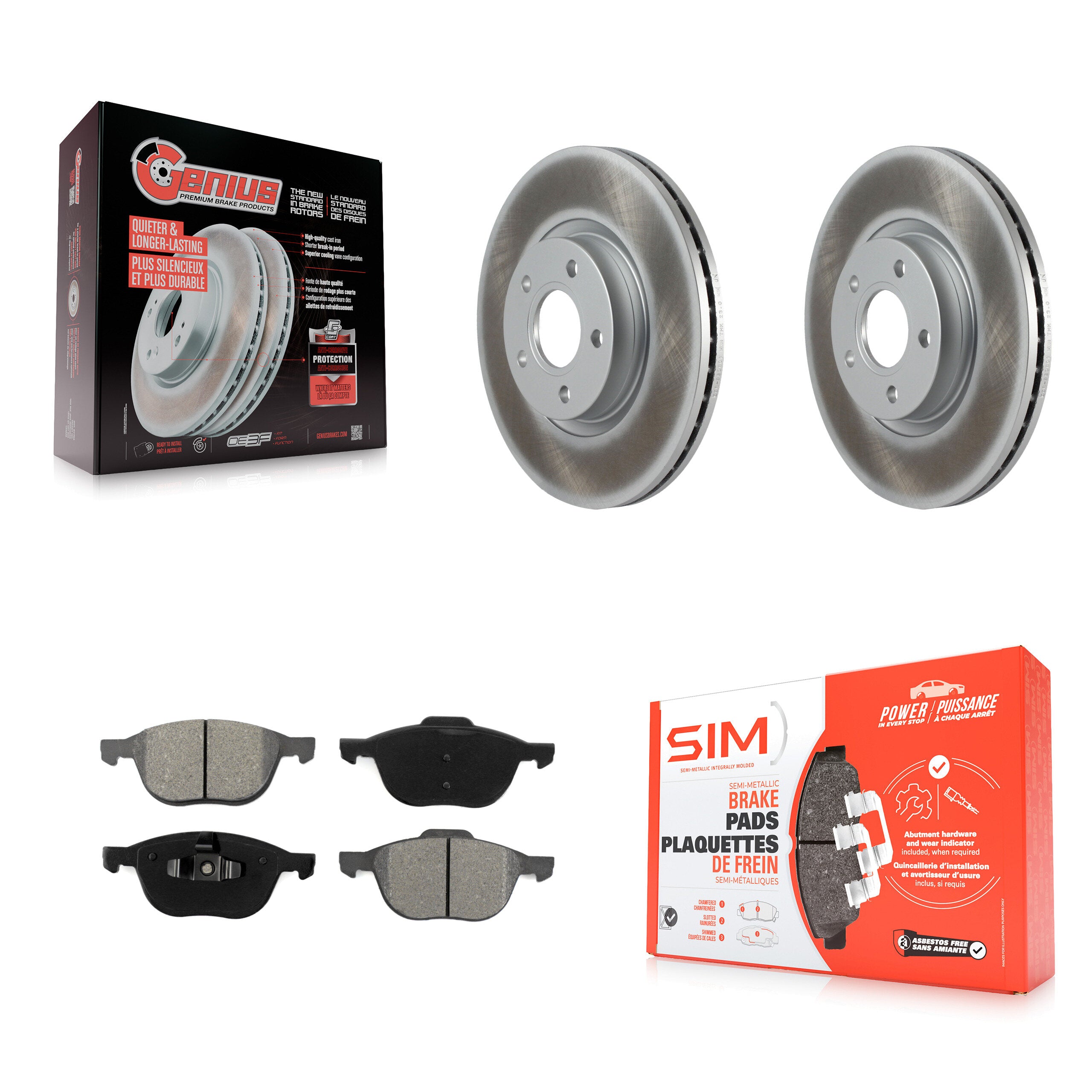 Transit Auto KGS-100391 Disc Brake Kit for 2004-2019 Ford Escape, Ford C-Max and More - Front