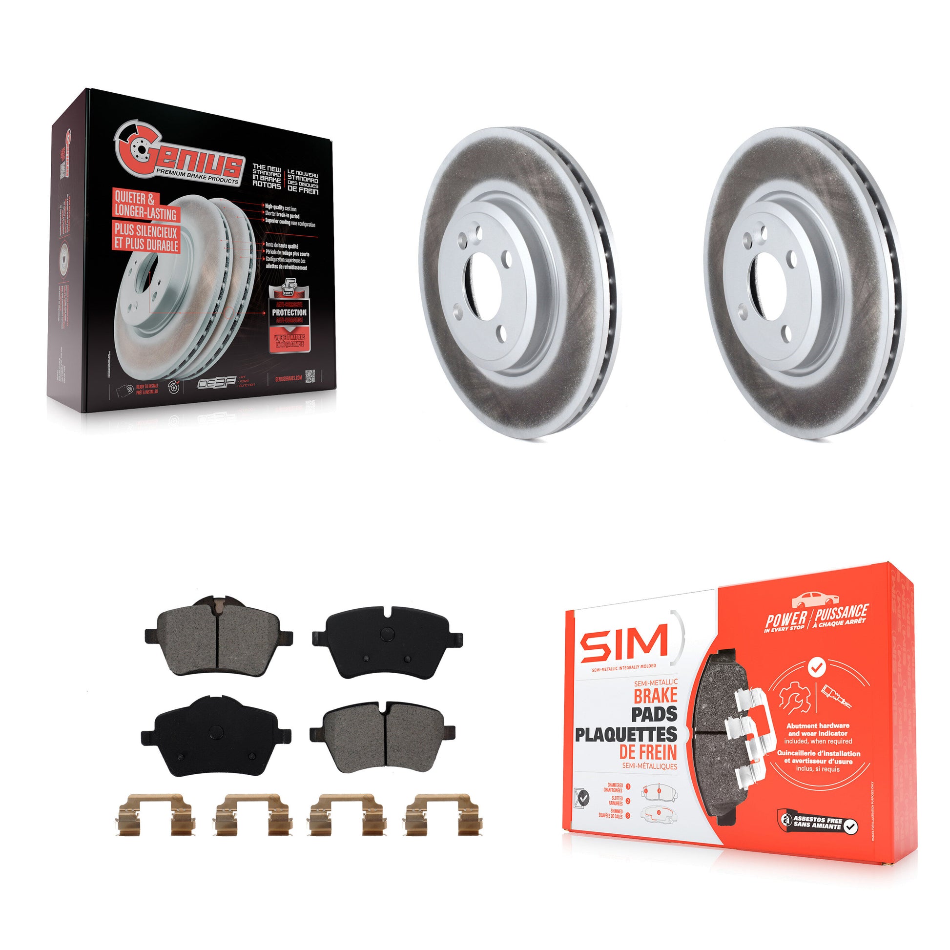 Transit Auto KGS-100392 Disc Brake Kit for 2002-2015 Mini Cooper Countryman, Mini Cooper - Front
