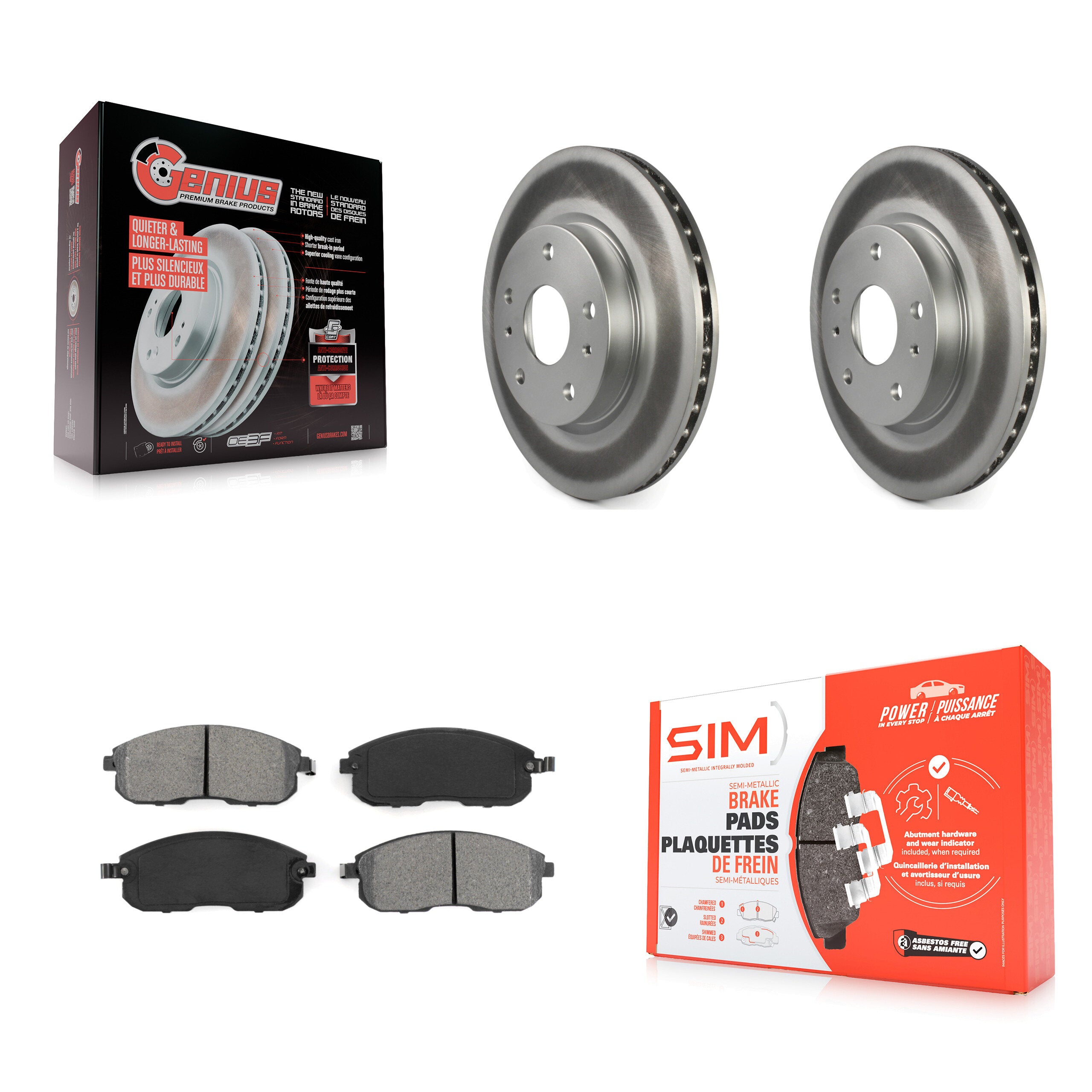 Transit Auto KGS-100394 Disc Brake Kit for 2007-2013 Suzuki SX4 Crossover, Suzuki SX4 - Front