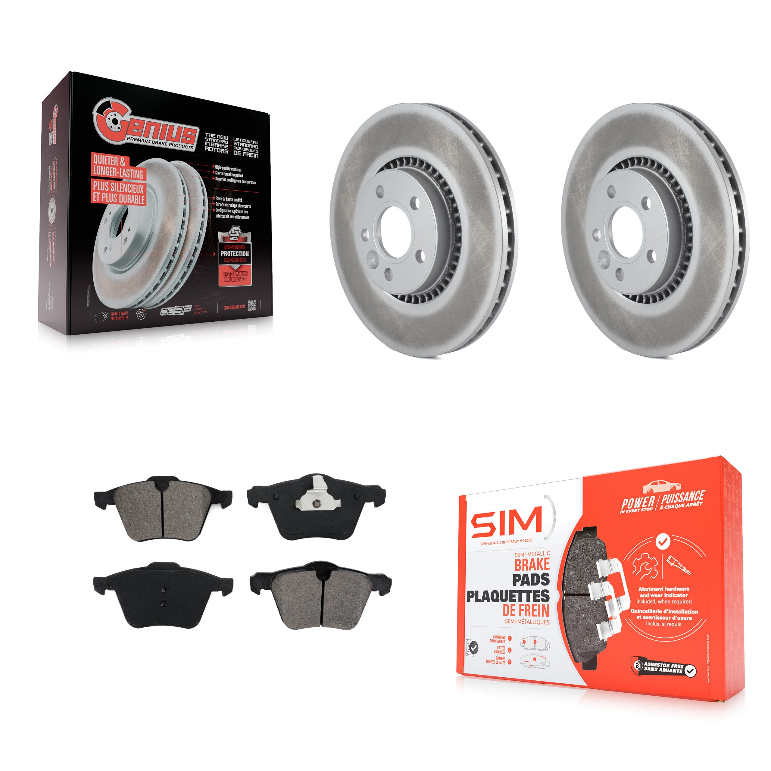Transit Auto KGS-100403 Disc Brake Kit for 2007-2018 Volvo S60, Volvo V60 and More - Front
