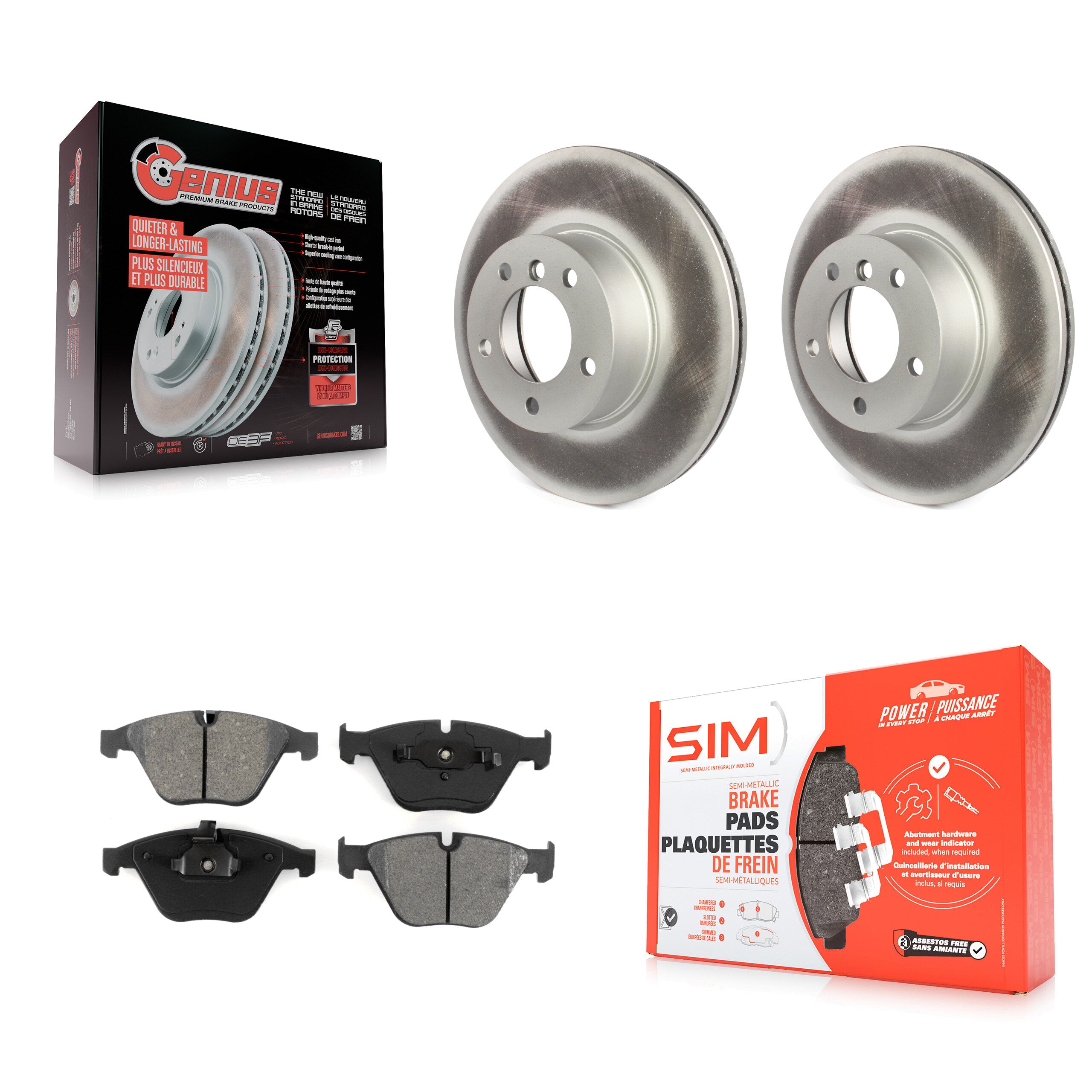 Transit Auto KGS-100409 Disc Brake Kit for 2008-2015 BMW X1, BMW 328i and More - Front